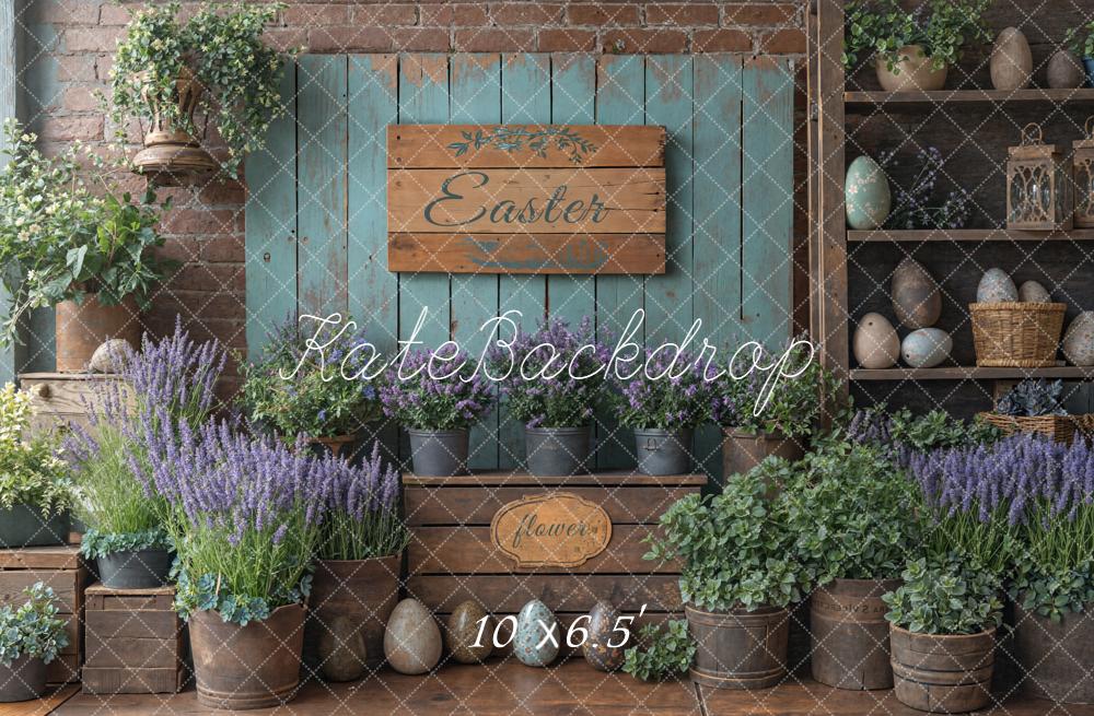 Kate Pâques Fleurs Œufs Lavande Toile de fond conçue par Emetselch
