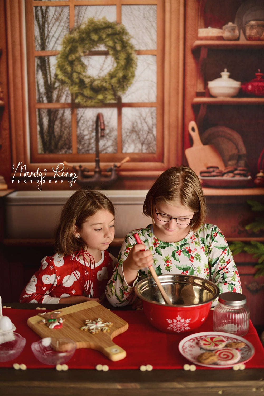 Kate Confortable Noël Cuisine Toile de fond conçue par Mandy Ringe - Kate Backdrop FR