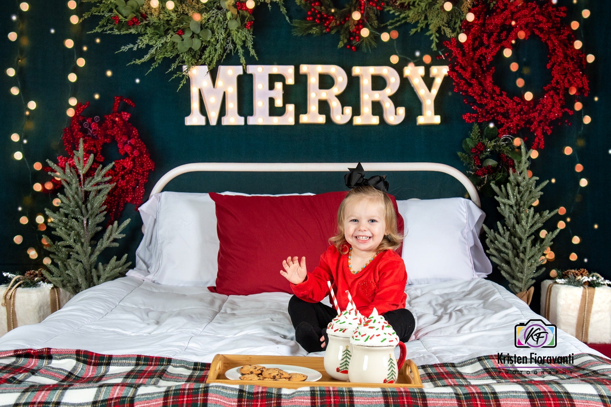 Kate Joyeux Noël Scintillait Tête de lit Toile de Fond conçue par Mandy Ringe - Kate Backdrop FR