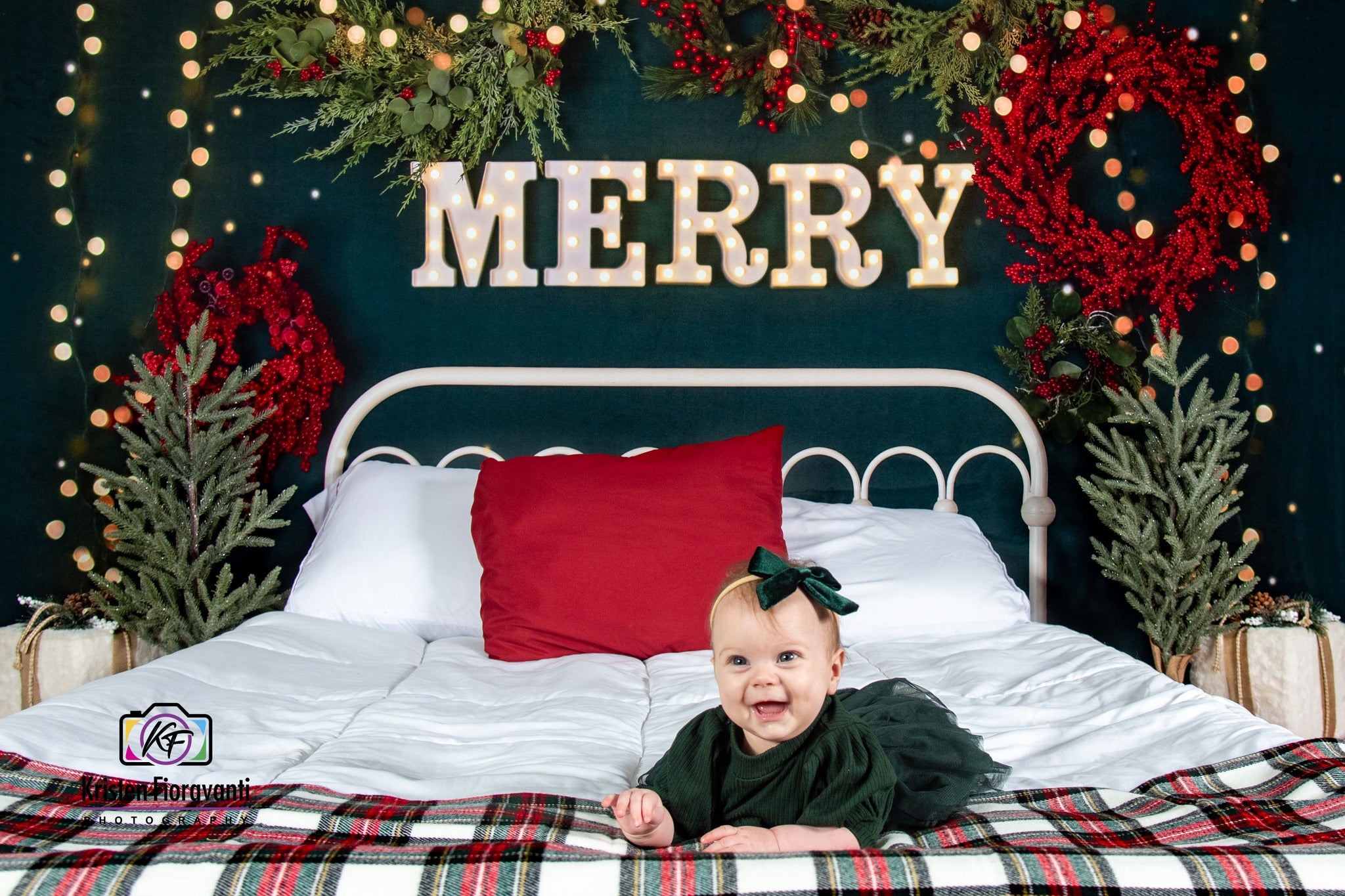 Kate Joyeux Noël Scintillait Tête de lit Toile de Fond conçue par Mandy Ringe - Kate Backdrop FR