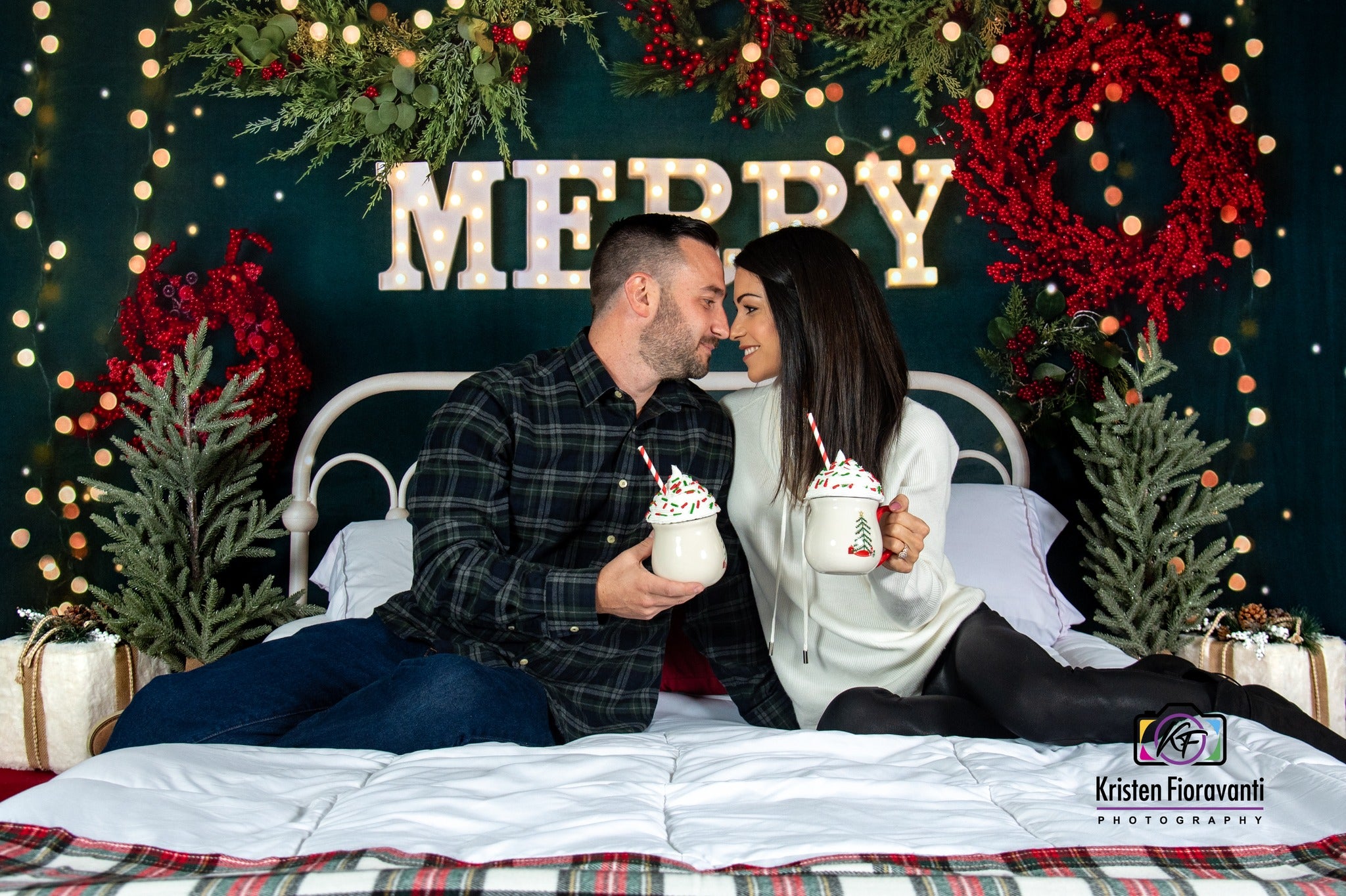 Kate Joyeux Noël Scintillait Tête de lit Toile de Fond conçue par Mandy Ringe - Kate Backdrop FR