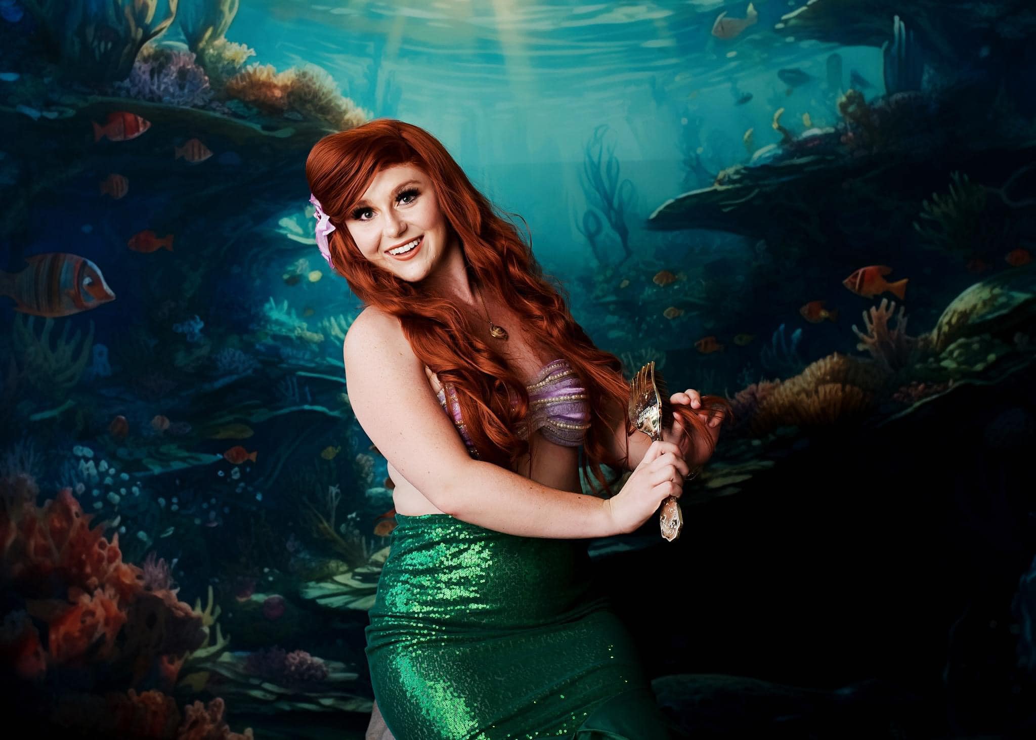 Kate Été Océan Récif Toile de fond+Sirène Océan Récif Sol Toile de fond - Kate Backdrop FR