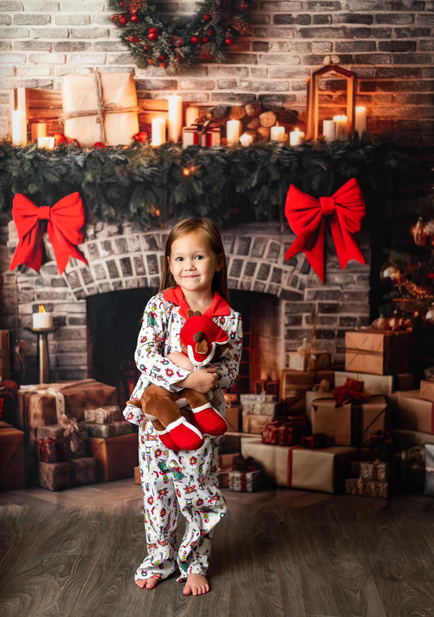 Kate Rustique Brique Cheminée Noël Toile de fond conçue par Mini MakeBelieve - Kate Backdrop FR