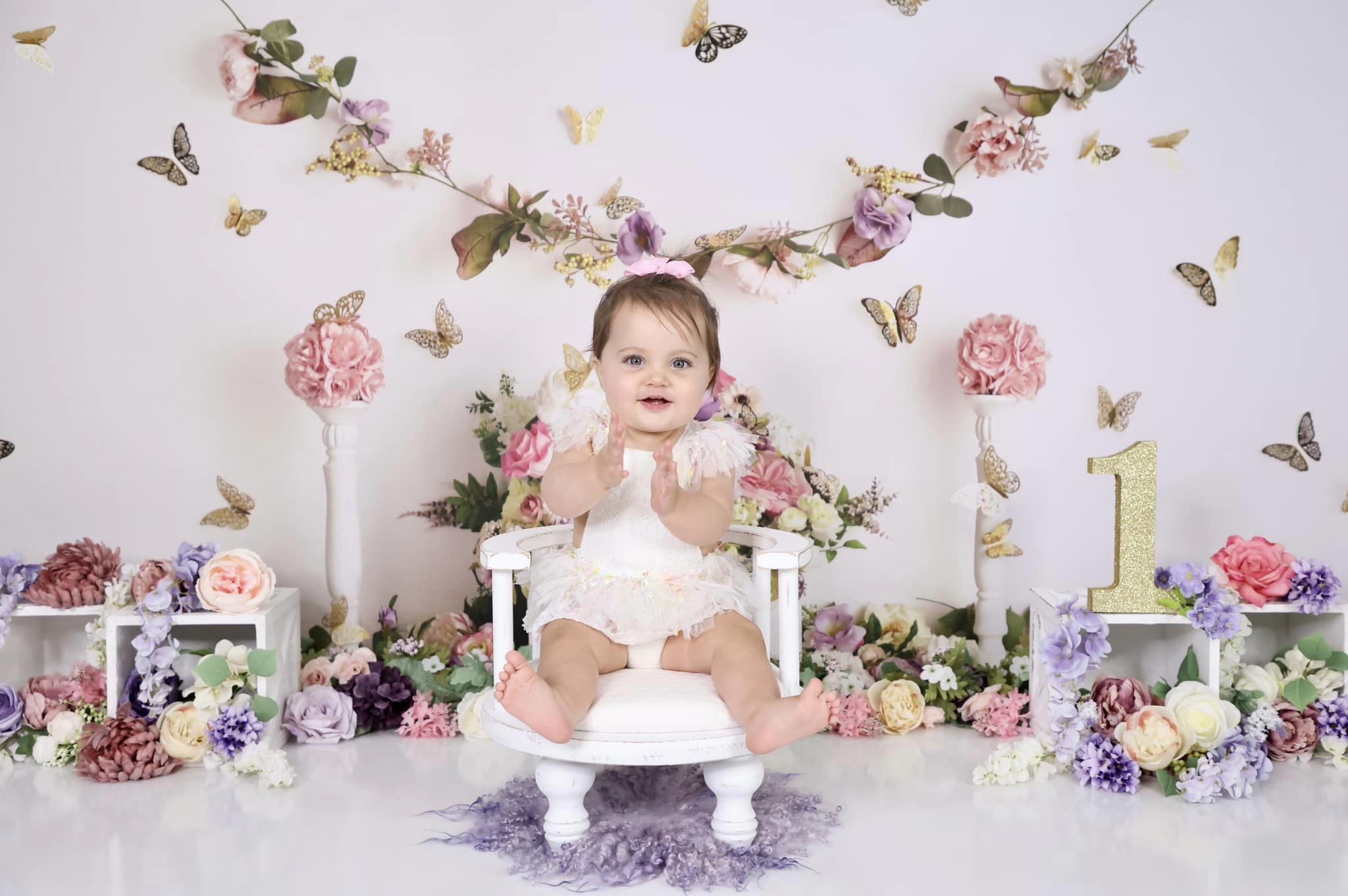 Kate Jardin Papillons Anniversaire Toile de fond conçue par Mandy Ringe - Kate Backdrop FR