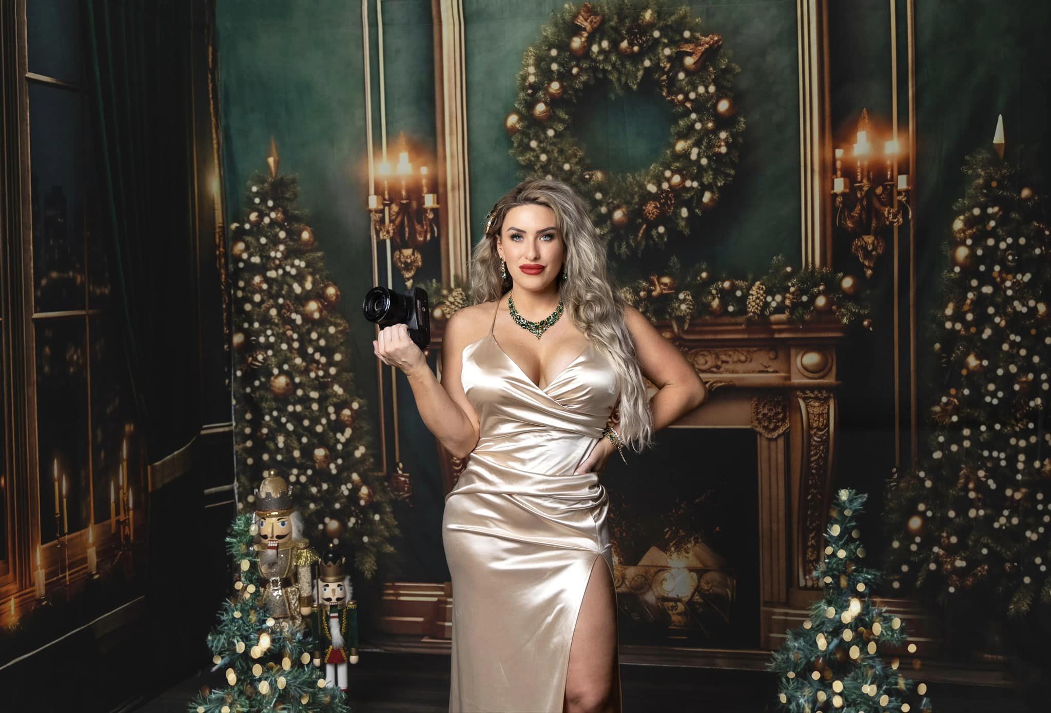 Kate Noël Cheminée Ville Nuit Vert Ensemble de chambre (8pix8pi&10pix8pi&8pix10pi) - Kate Backdrop FR