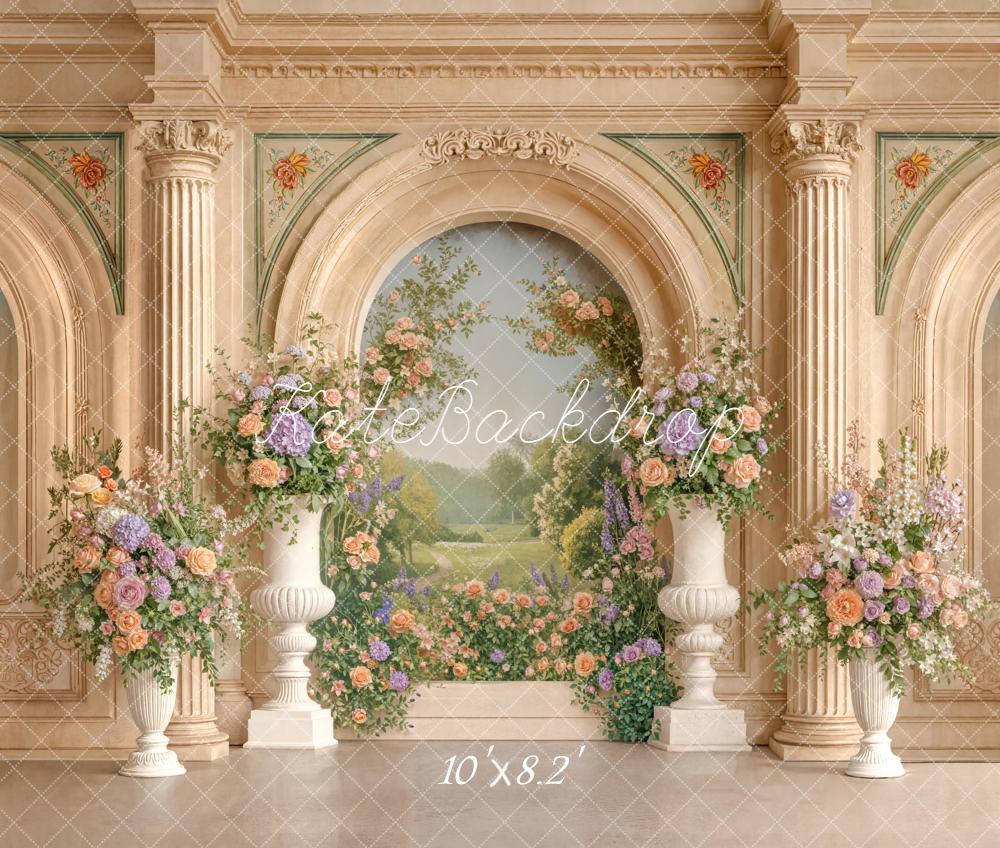 Kate Architecture Colonne Fleurs Printemps Toile de fond en Polar conçue par Emetselch
