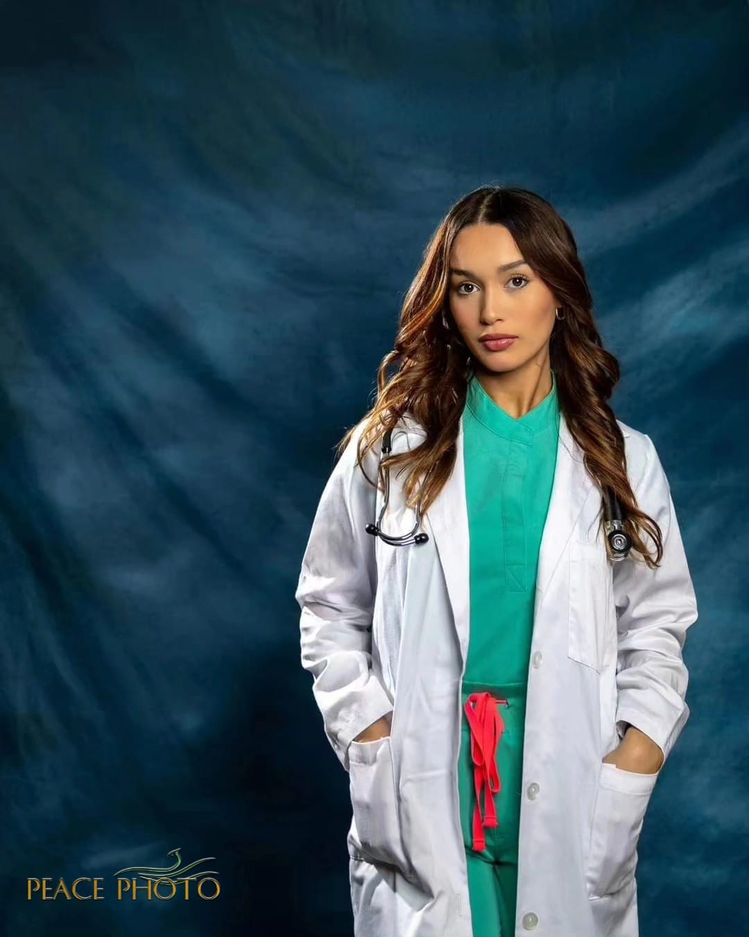 Kate Abstrait Bleu marine Texturé Portrait Toile de fond Conçu par GQ - Kate Backdrop FR