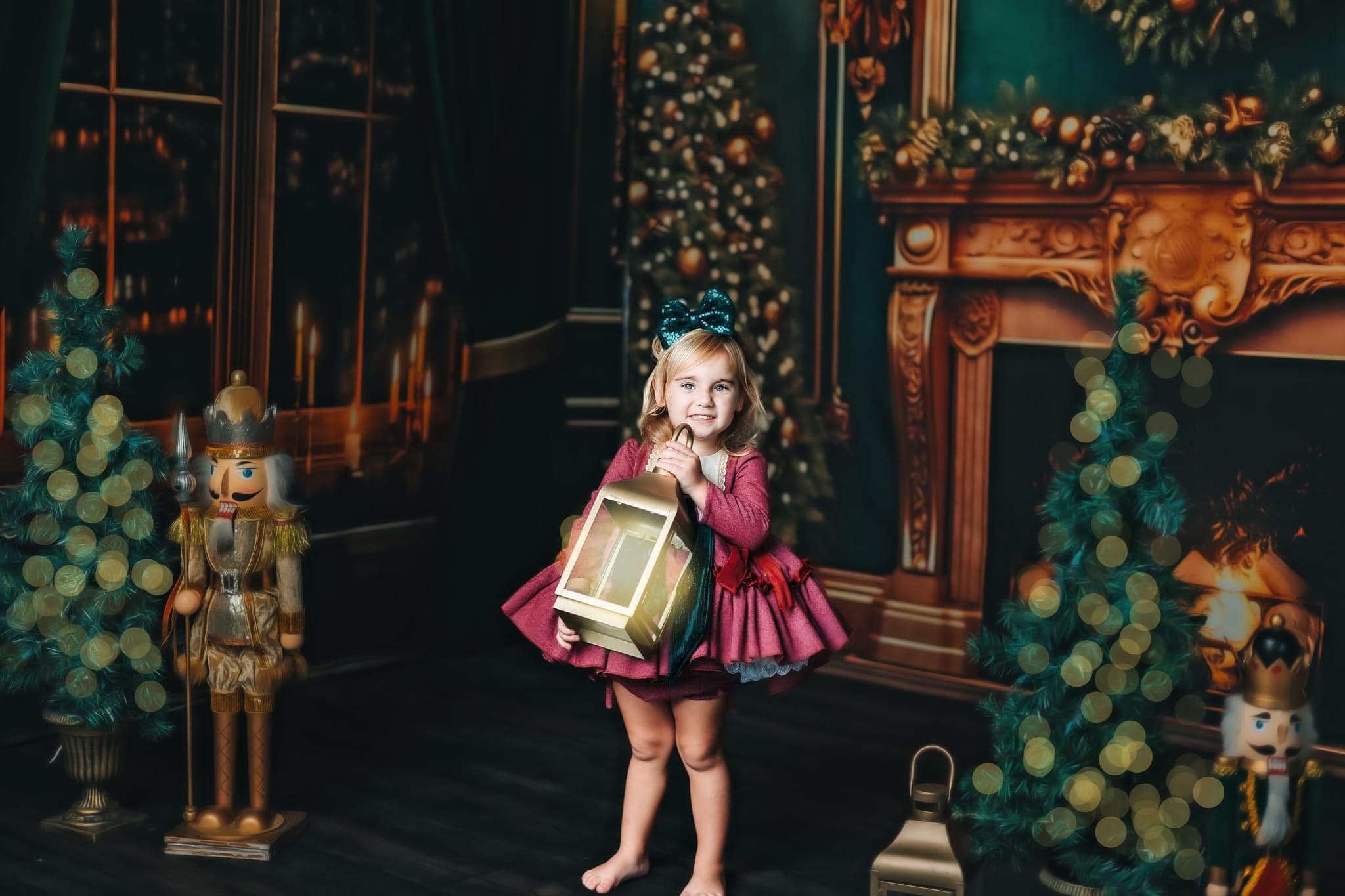 Kate Noël Cheminée Ville Nuit Vert Ensemble de chambre (8pix8pi&10pix8pi&8pix10pi) - Kate Backdrop FR