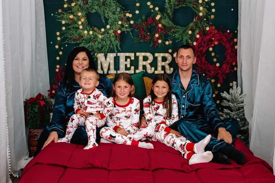 Kate Joyeux Noël Scintillait Tête de lit Toile de Fond conçue par Mandy Ringe - Kate Backdrop FR