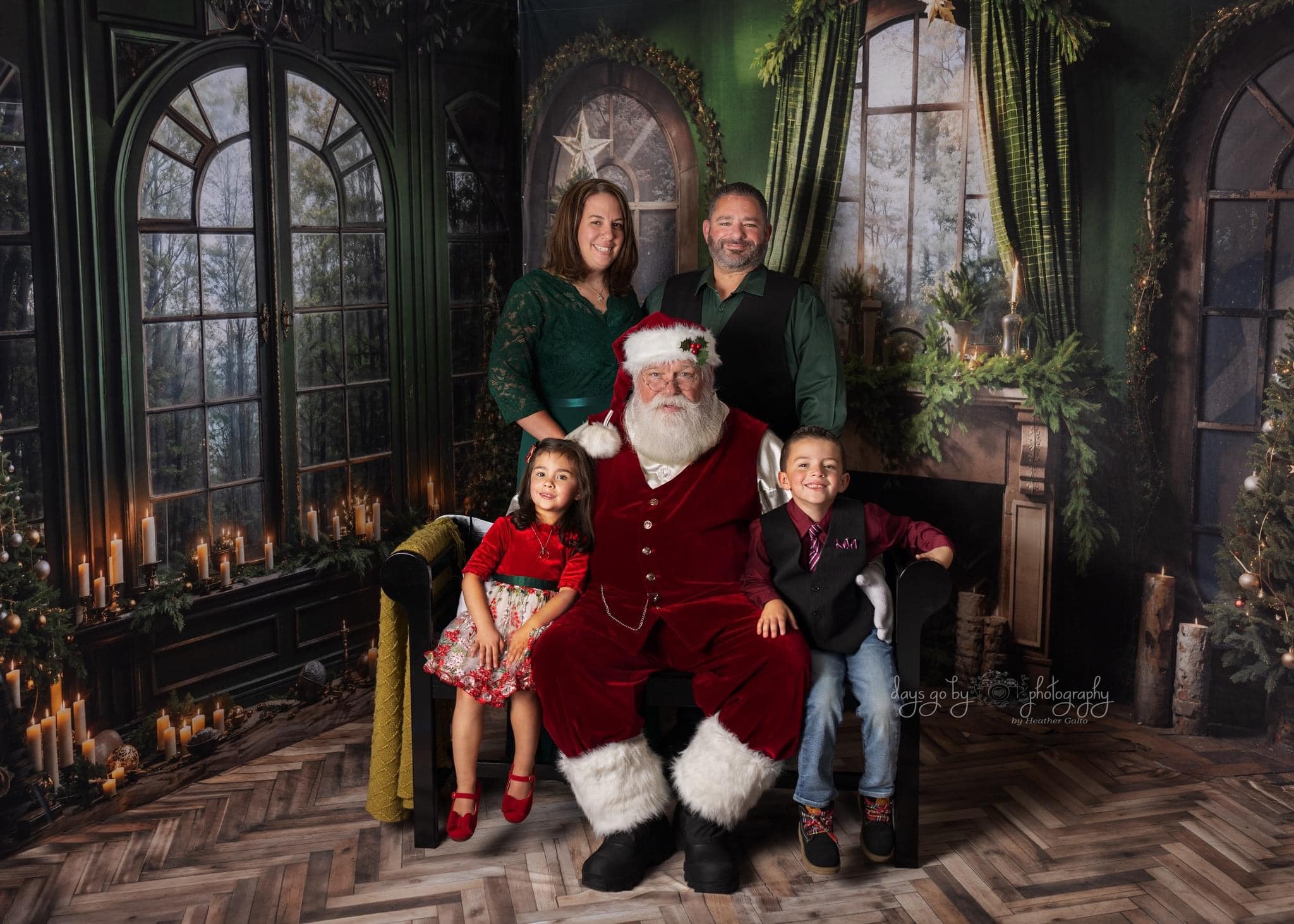 Kate Noël Cheminée Fenêtre Vert Ensemble de chambre (8pix8pi&10pix8pi&8pix10pi) - Kate Backdrop FR