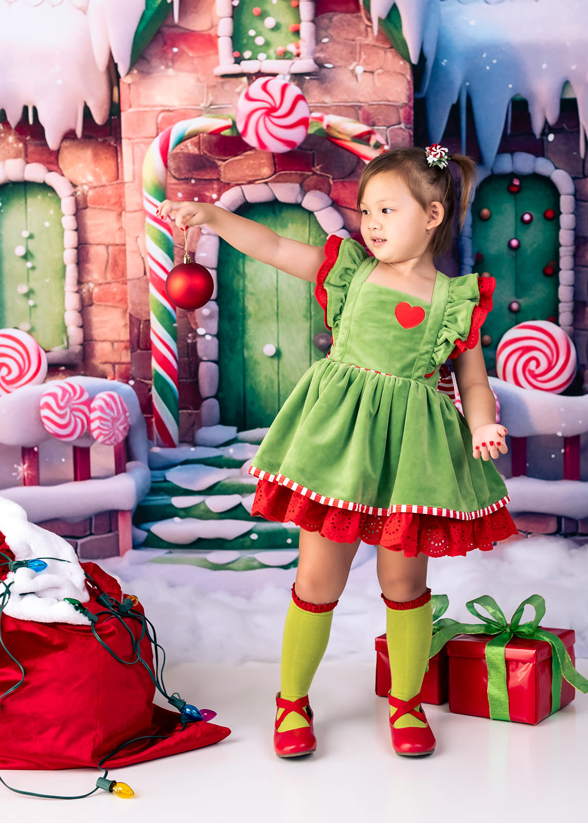 Kate Noël Hiver Maison de bonbons Toile de fond conçu par Emetselch - Kate Backdrop FR