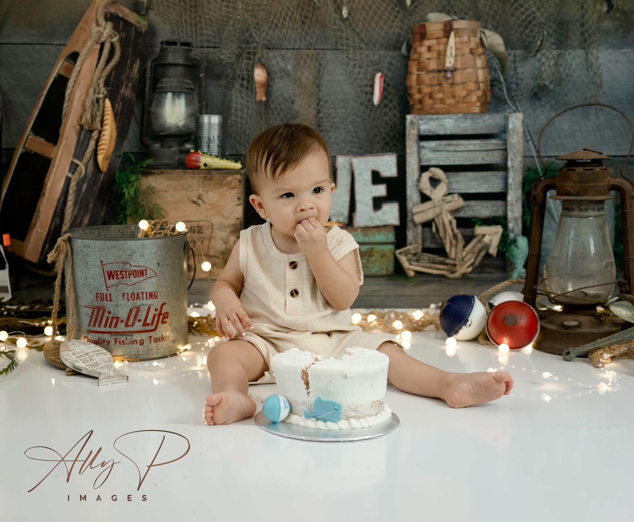 Kate Enfants 1er Anniversaire Pêcher Toile de fond conçue par Arica Kirby - Kate Backdrop FR