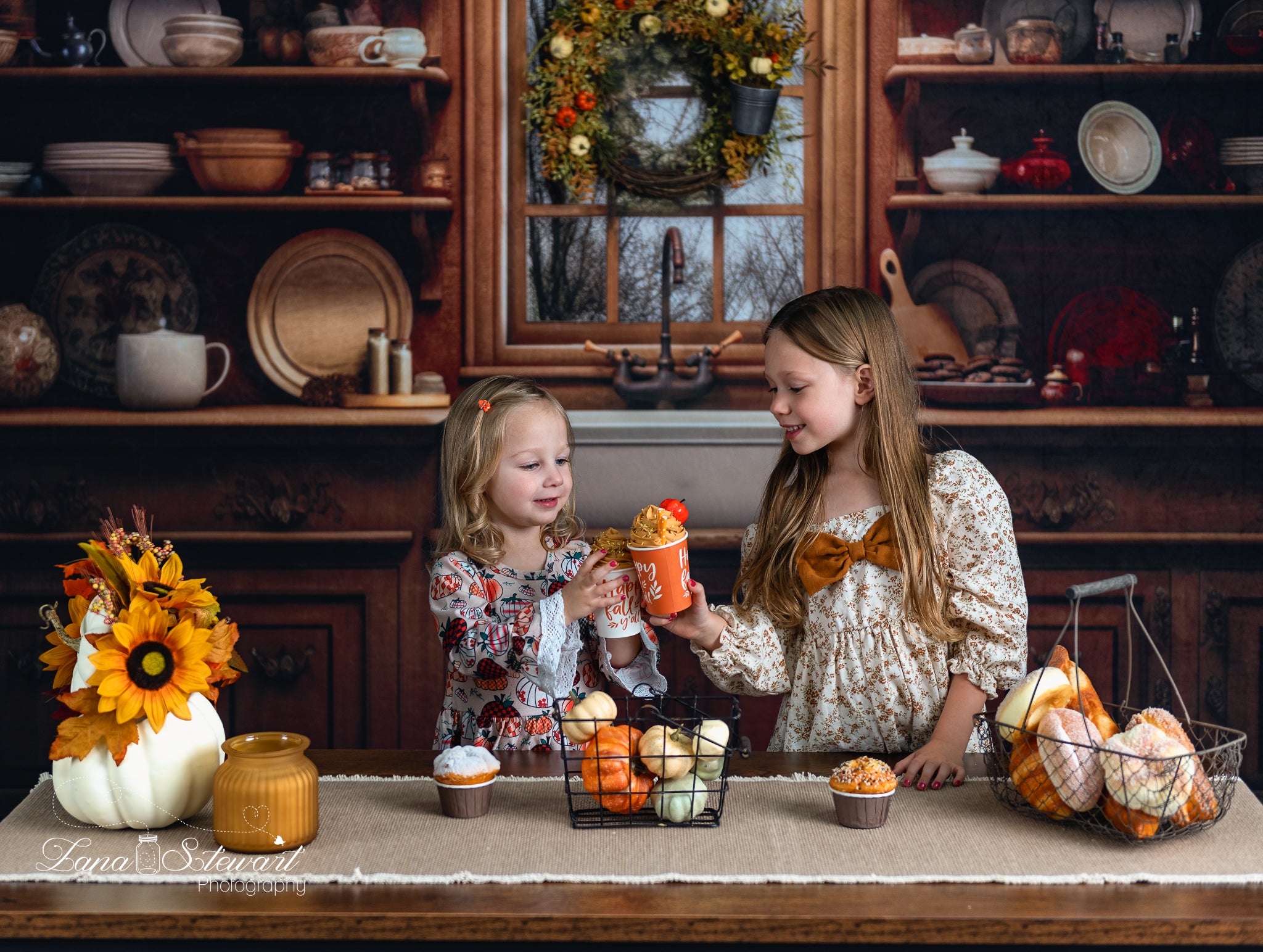 Kate Confortable Noël Cuisine Toile de fond conçue par Mandy Ringe - Kate Backdrop FR