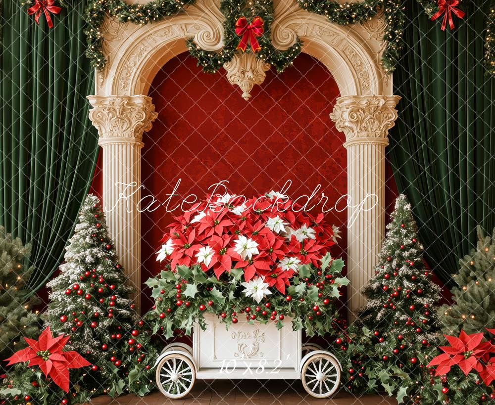 Kate Sapin de Noël Arche Fleurs Toile de fond conçue par Mini MakeBelieve - Kate Backdrop FR