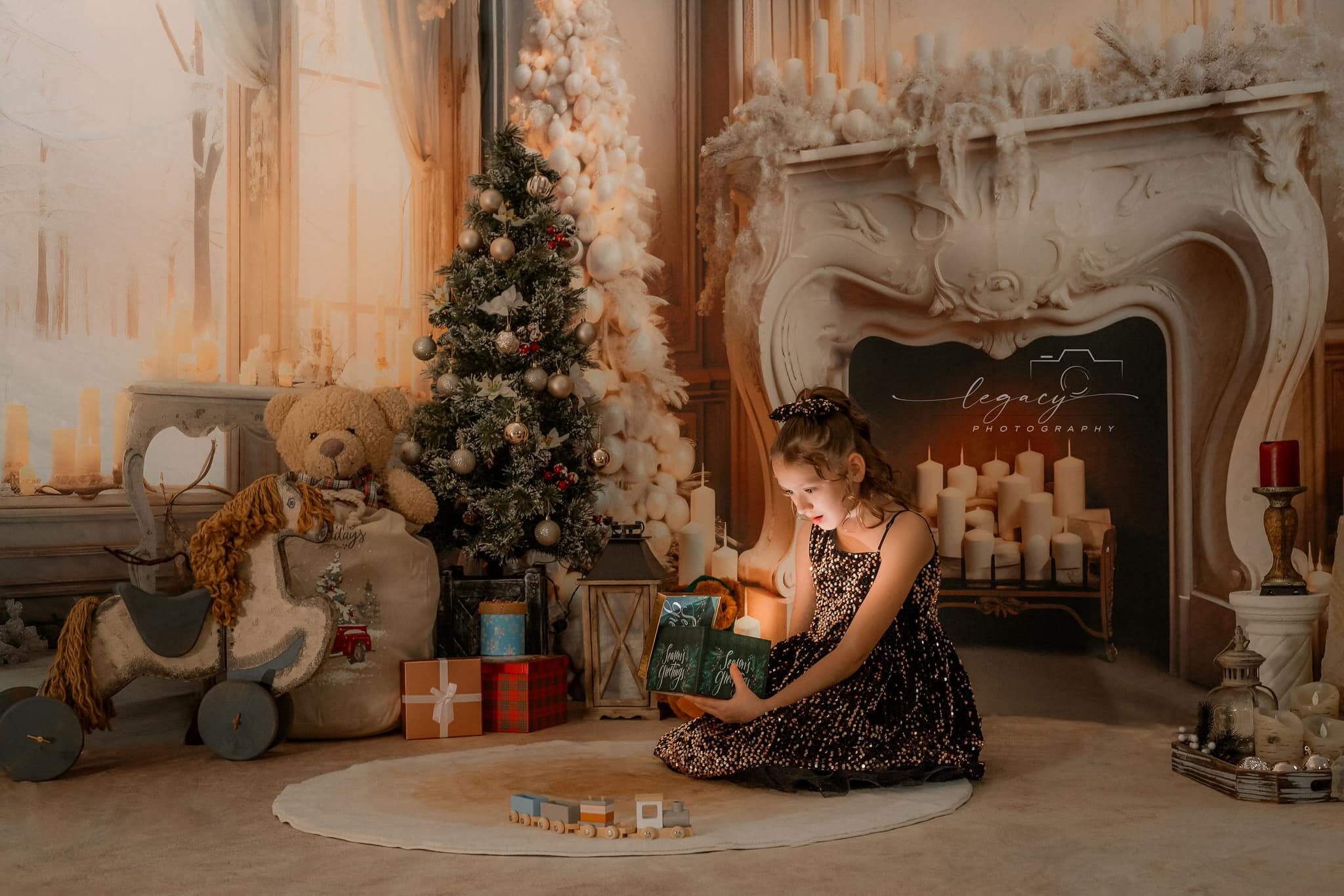 Kate Blanc Élégant Noël Cheminée Ensemble de chambre (8pix8pi&10pix8pi&8pix10pi)