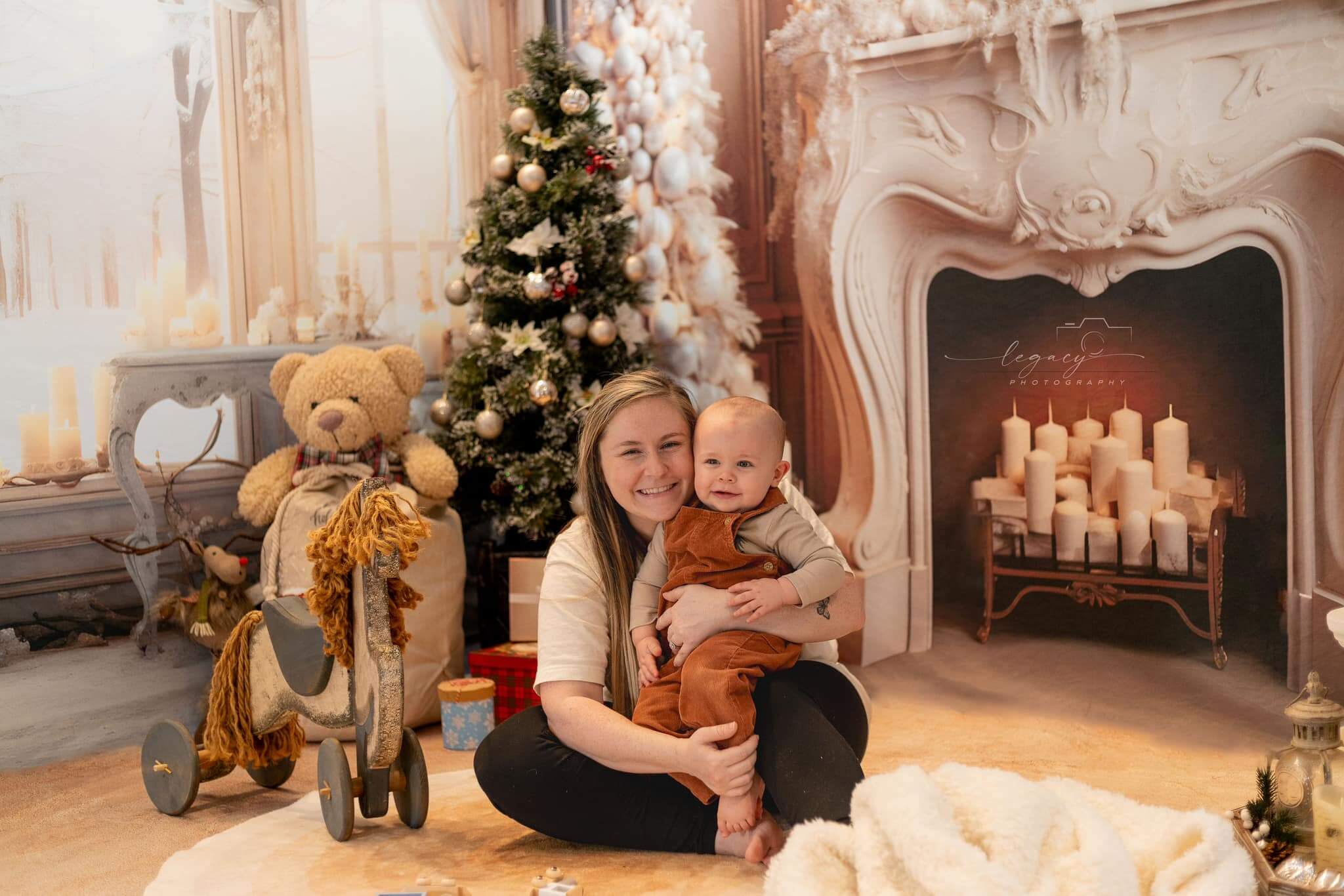 Kate Blanc Élégant Noël Cheminée Ensemble de chambre (8pix8pi&10pix8pi&8pix10pi)