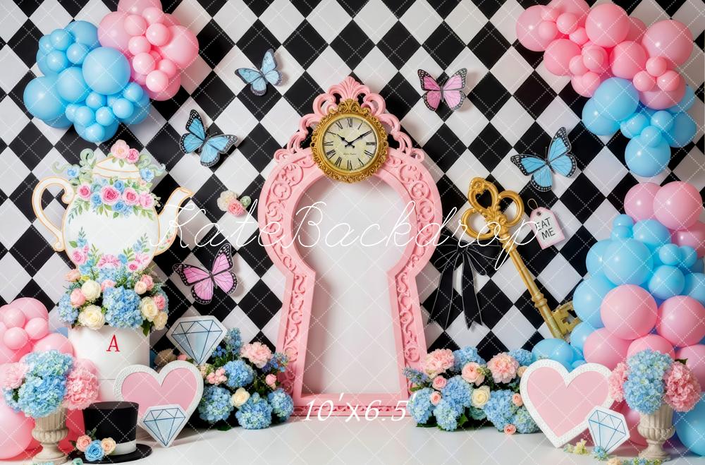Kate Horloge Clé Ballons Conte de fées Toile de fond conçue par Patty Roberts