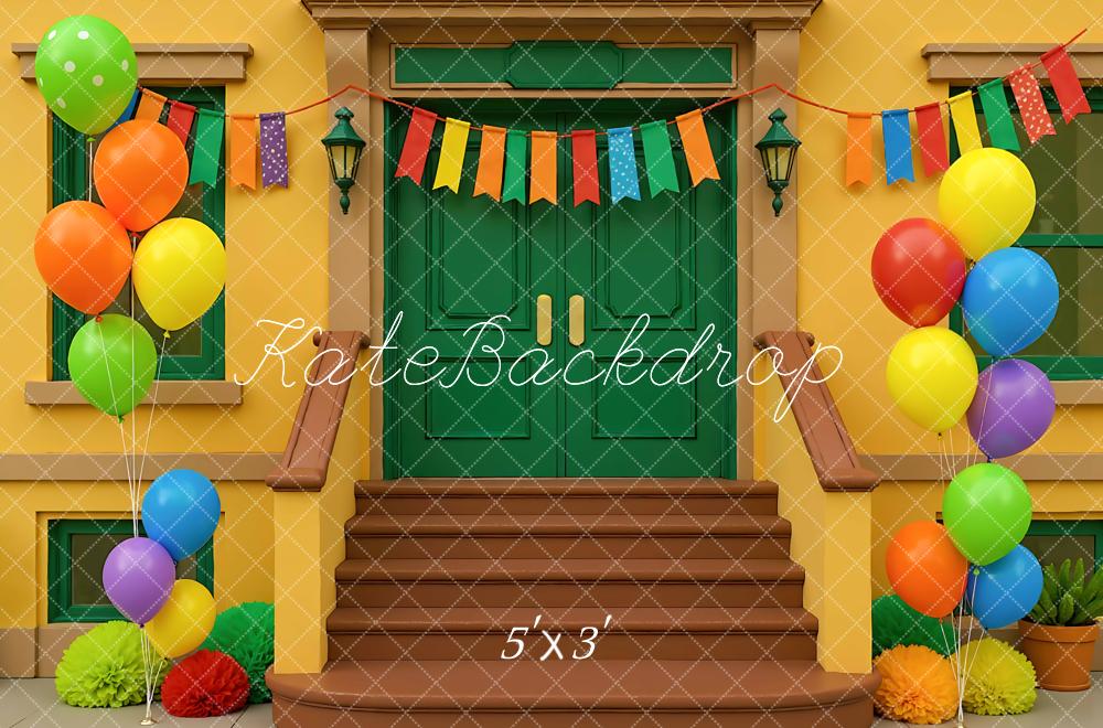 Kate Scolaire École Ballons Coloré Toile de fond conçue par Mini MakeBelieve