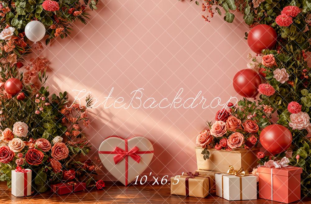 Kate Saint Valentin Fleurs Cadeaux Ballons Toile de fond conçue par Emetselch