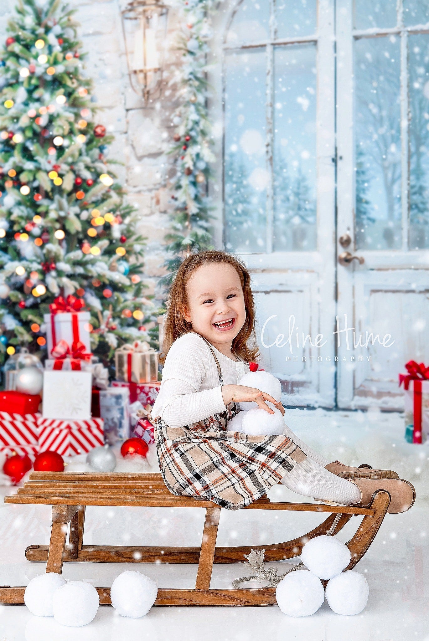 Offres Éclair Kate Noël Arbres Neige Porte Toile de fond en Laine conçu par Emetselch - Kate Backdrop FR