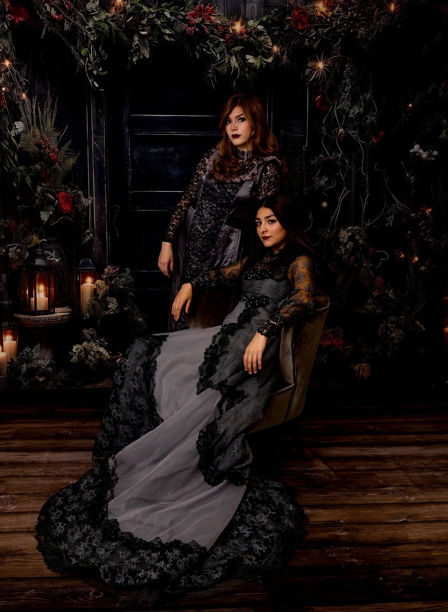 Kate Noël Noir Porte Bois Toile de fond conçu par Angela Marie Photographie - Kate Backdrop FR