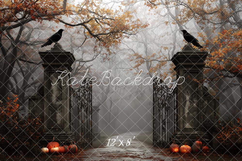 Kate Halloween Portail Corbeaux Citrouilles Toile de fond conçue par Patty Roberts