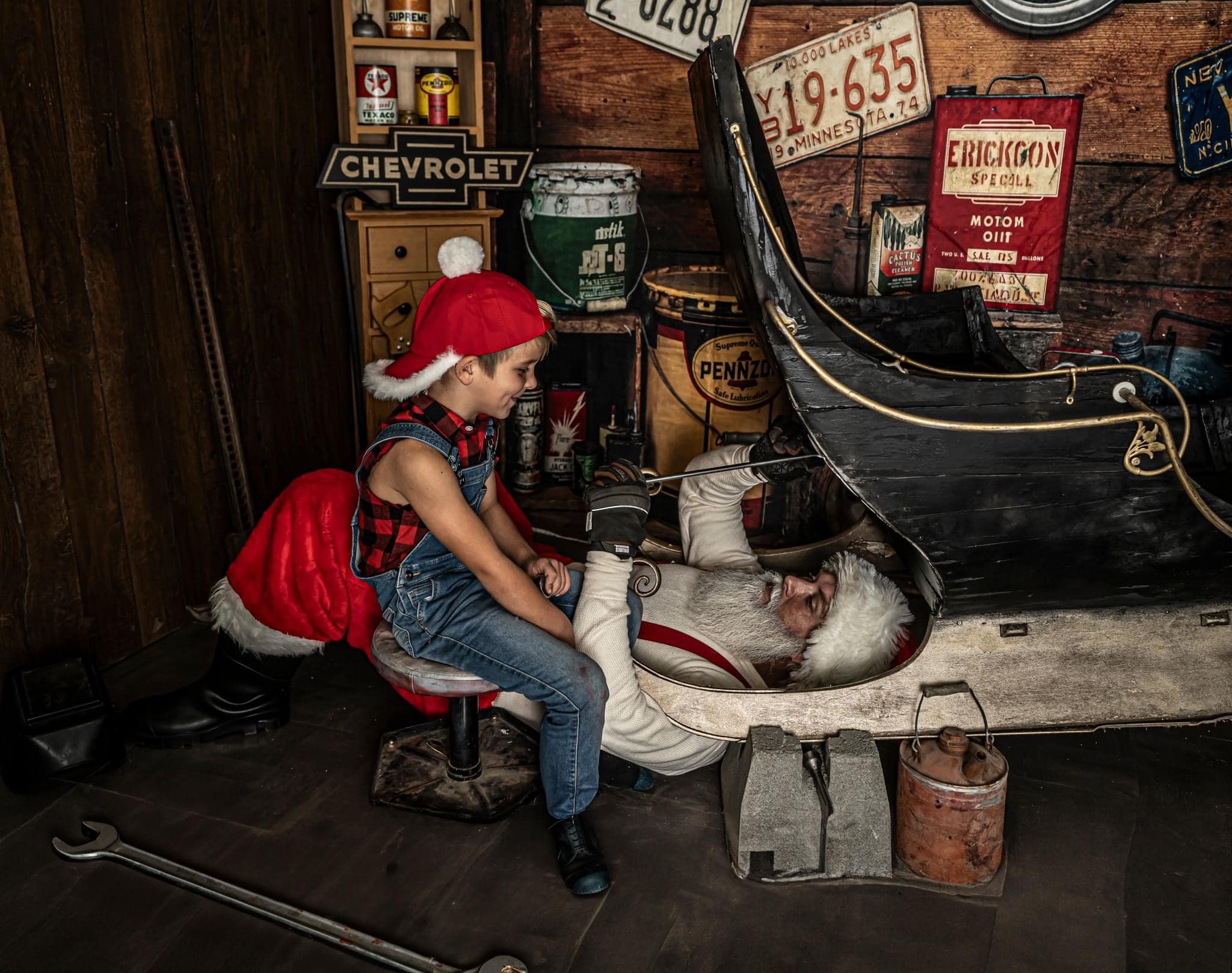 Kate Garage Enfant Fête des Pères Toile de fond conçu par Arica Kirby - Kate Backdrop FR