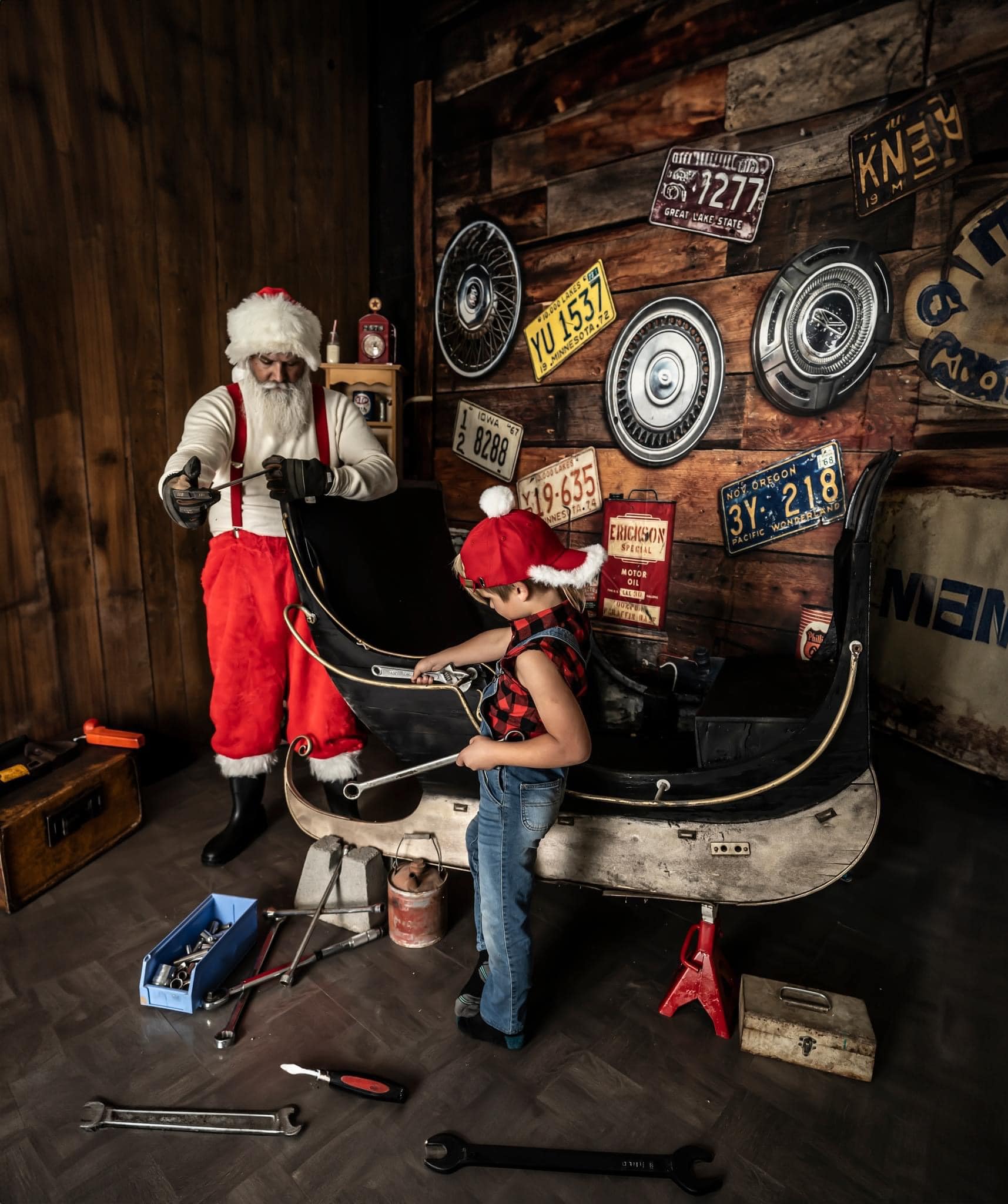 Kate Garage Enfant Fête des Pères Toile de fond conçu par Arica Kirby - Kate Backdrop FR