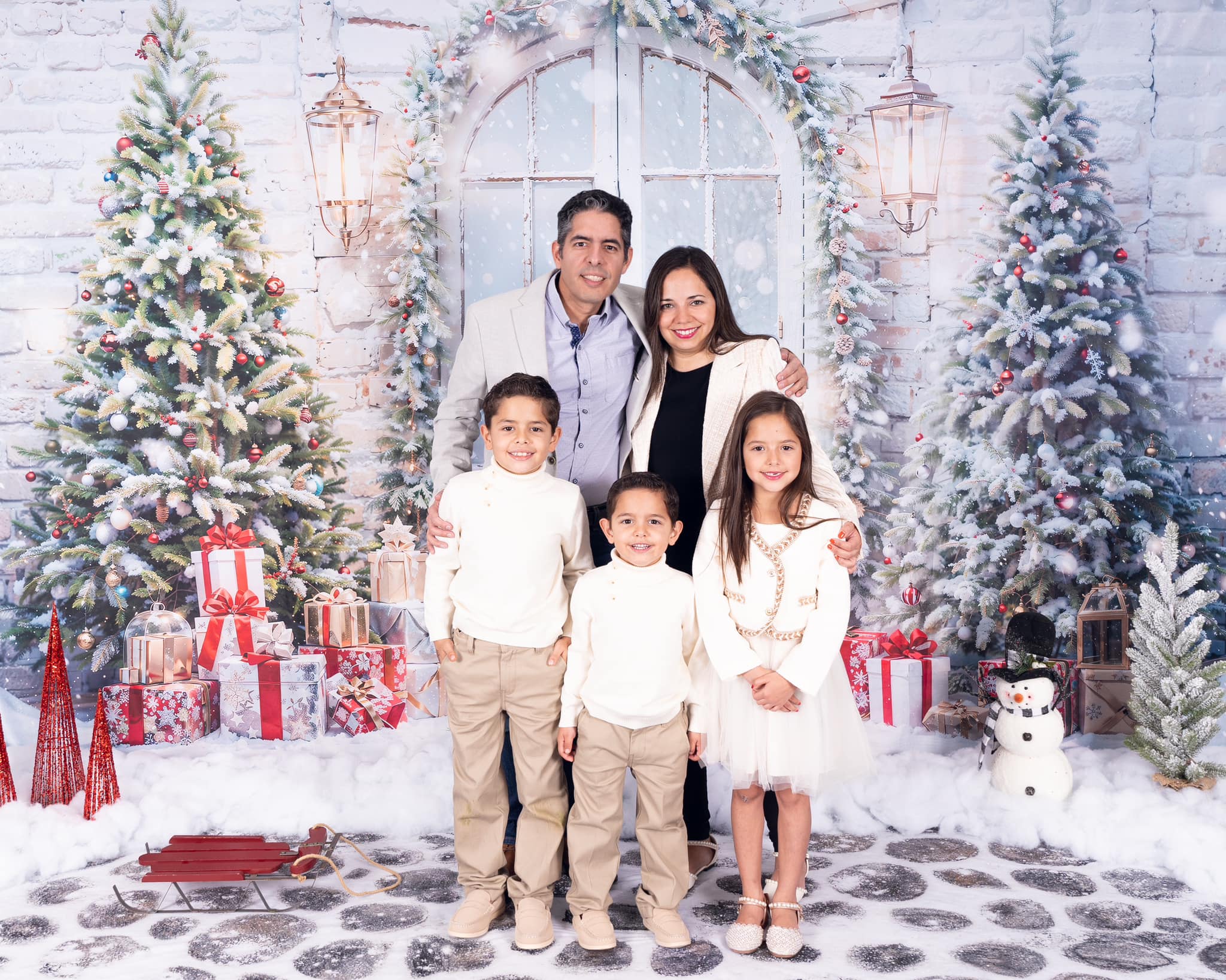 Kate Noël Arbres Neige Porte Toile de fond+Pavés Hiver Neige Sol Toile de fond - Kate Backdrop FR