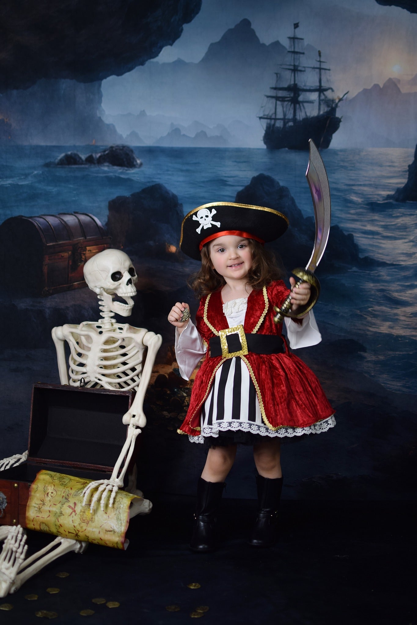 Kate Été Pirate Grotte du Trésor Toile de fond pour la photographie - Kate Backdrop FR