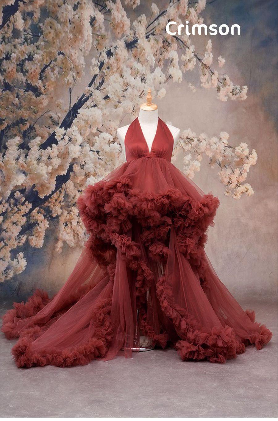 Kate Licou Fendue Maille Dos nu Robe de Grossesse pour Séance Photo - Kate Backdrop FR