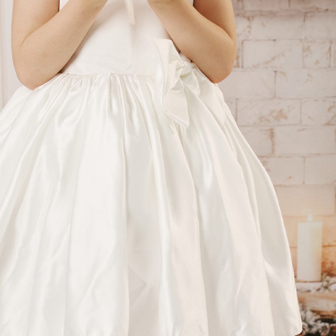 Kate Simple Nœud Blanc Robe pour Enfants - Kate Backdrop FR