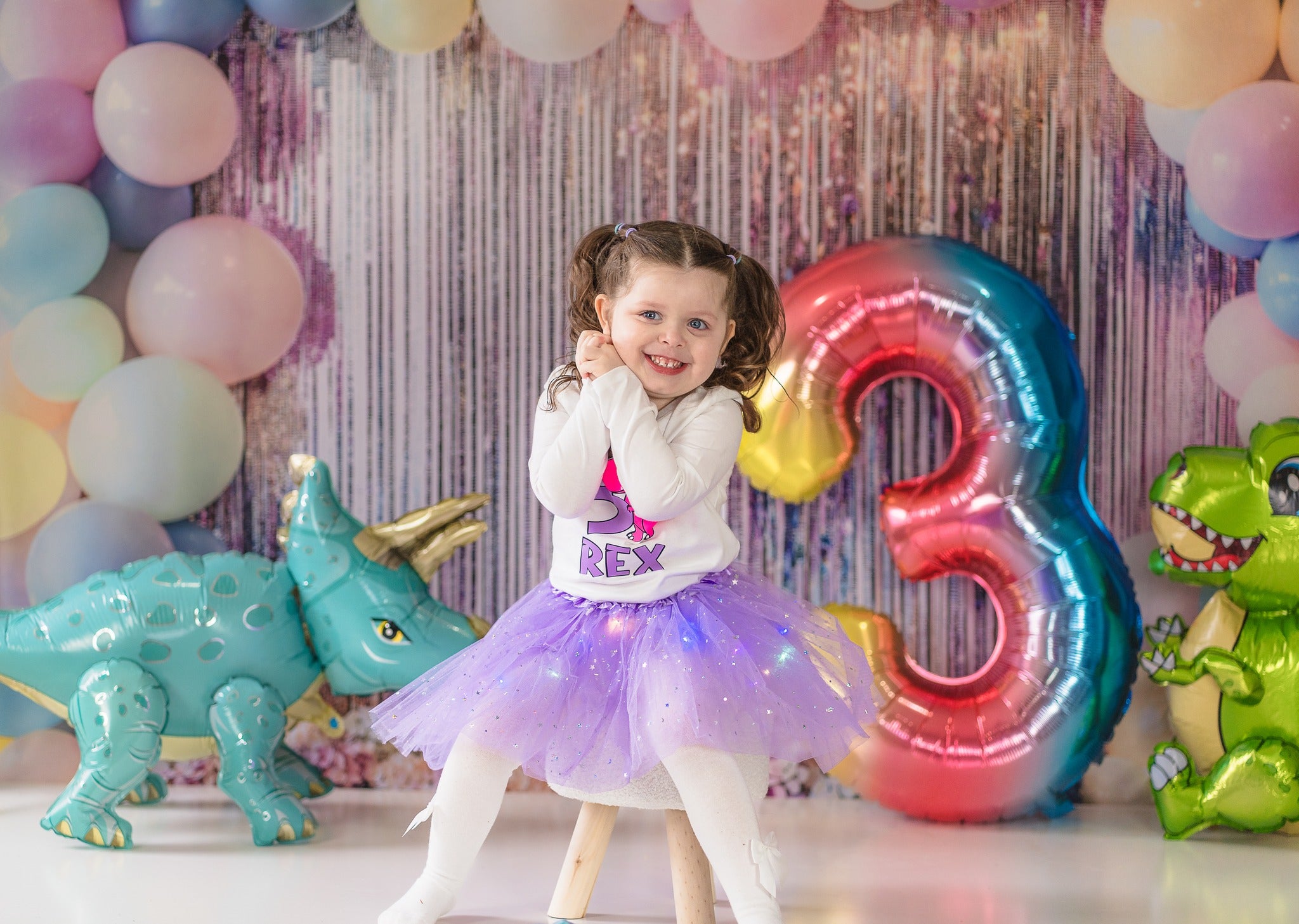 Kate Anniversaire Ballon Pastel Paillettes Toile de fond conçue par Emetselch - Kate Backdrop FR