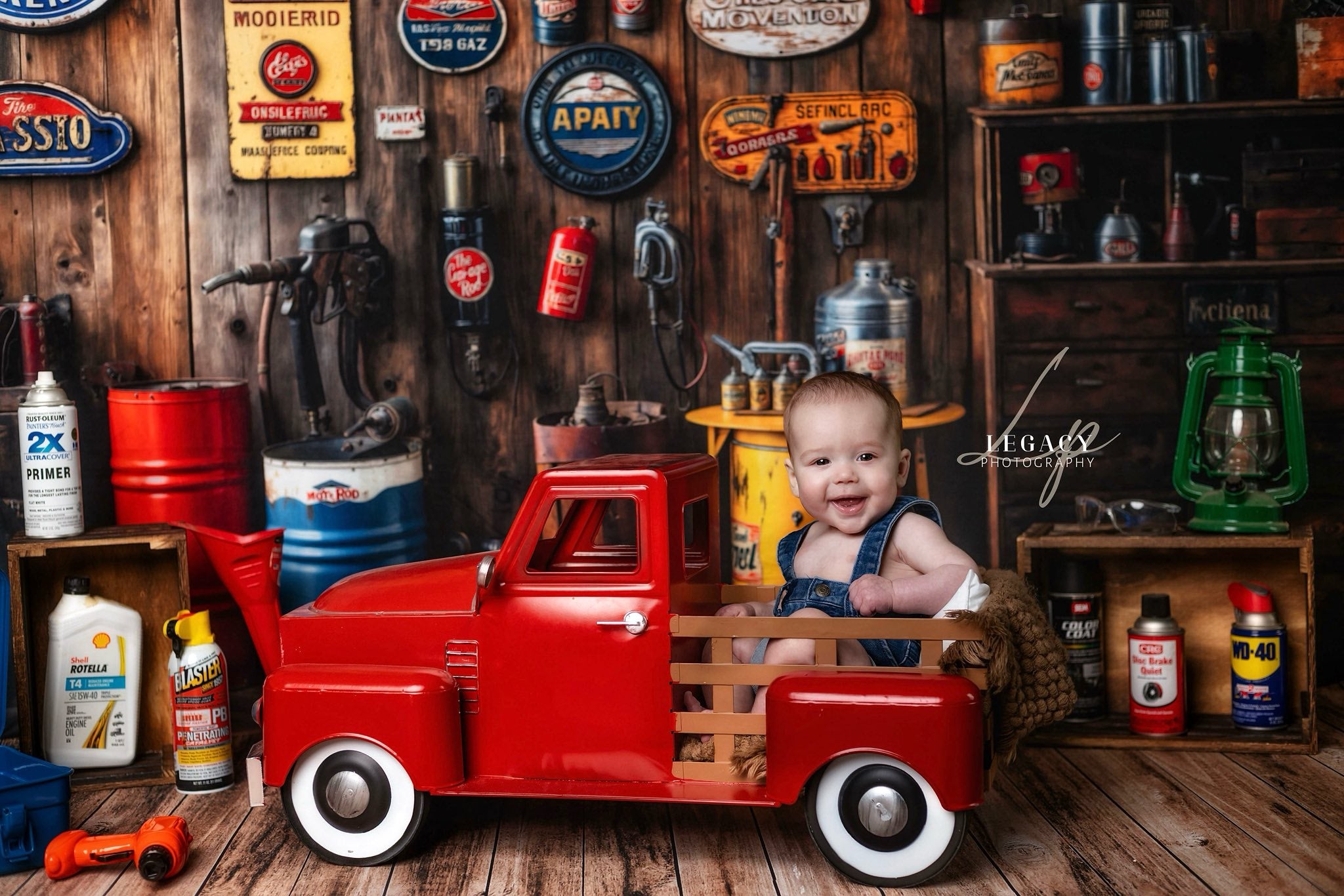 Kate Garage Vintage Mur en Bois Toile de fond conçue par Emetselch - Kate Backdrop FR