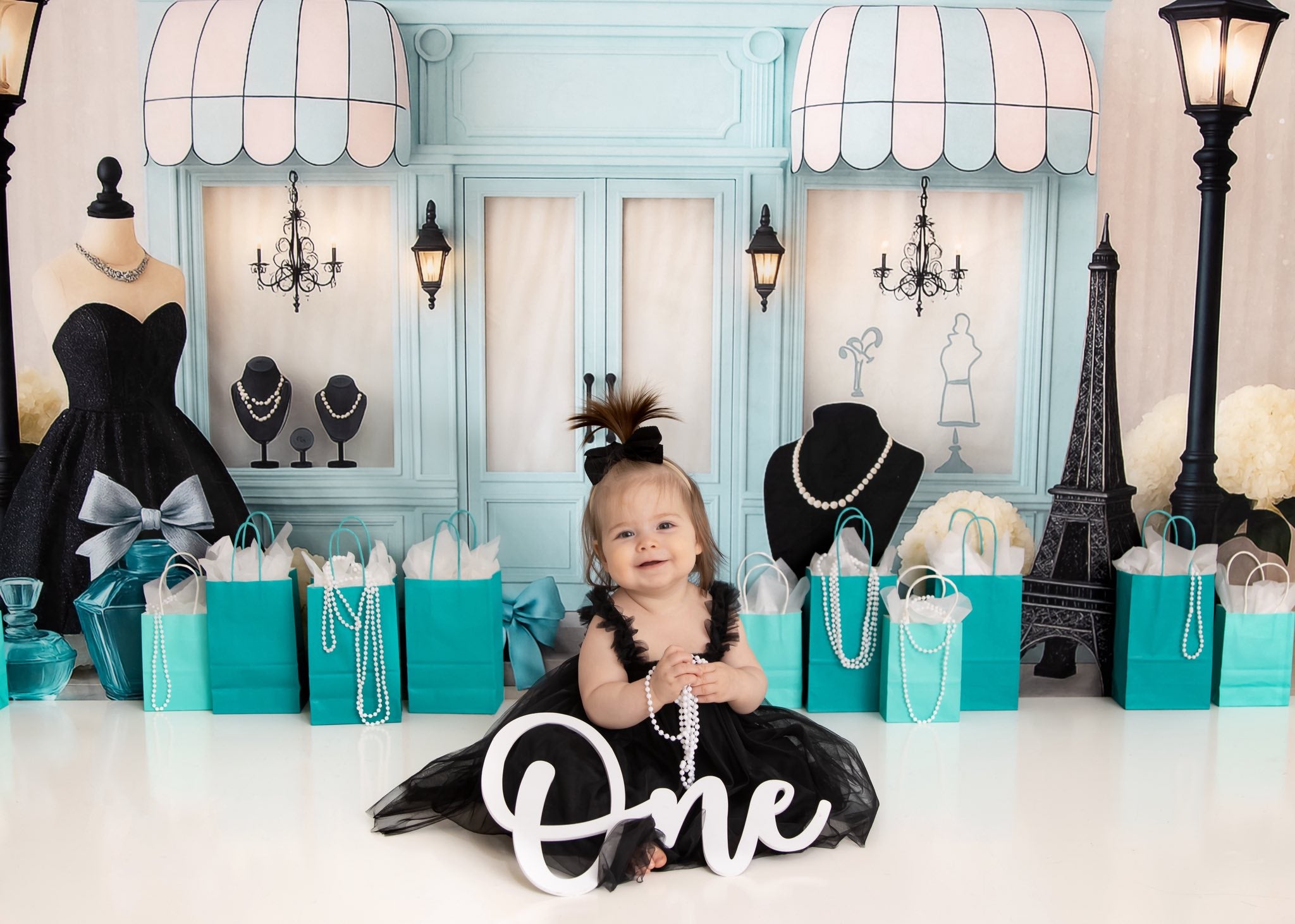Kate Cake Smash Boutique Parisienne Mode Toile de fond conçu par Ashley Paul - Kate Backdrop FR