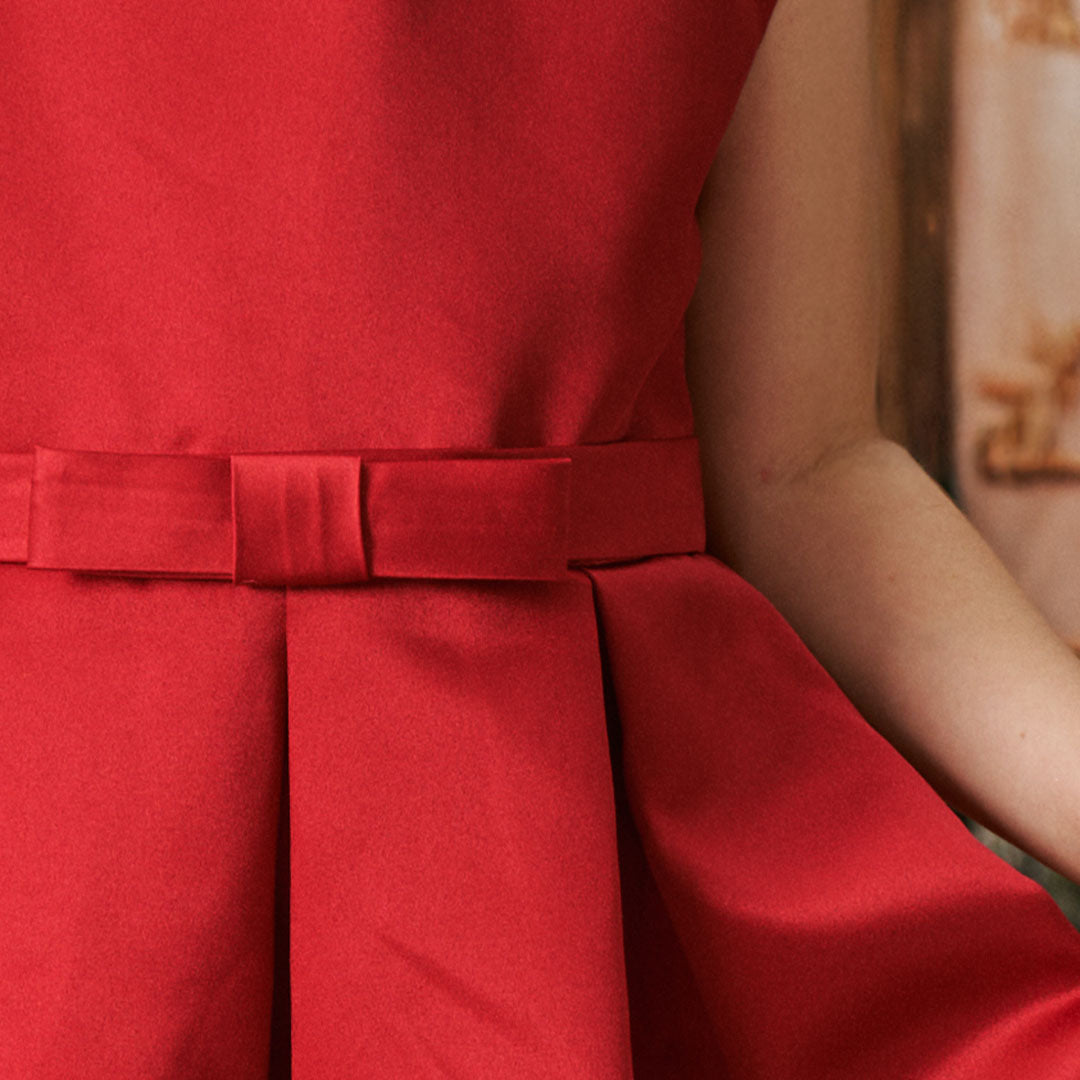 Kate Basique Satin Rouge Robe pour Enfants - Kate Backdrop FR