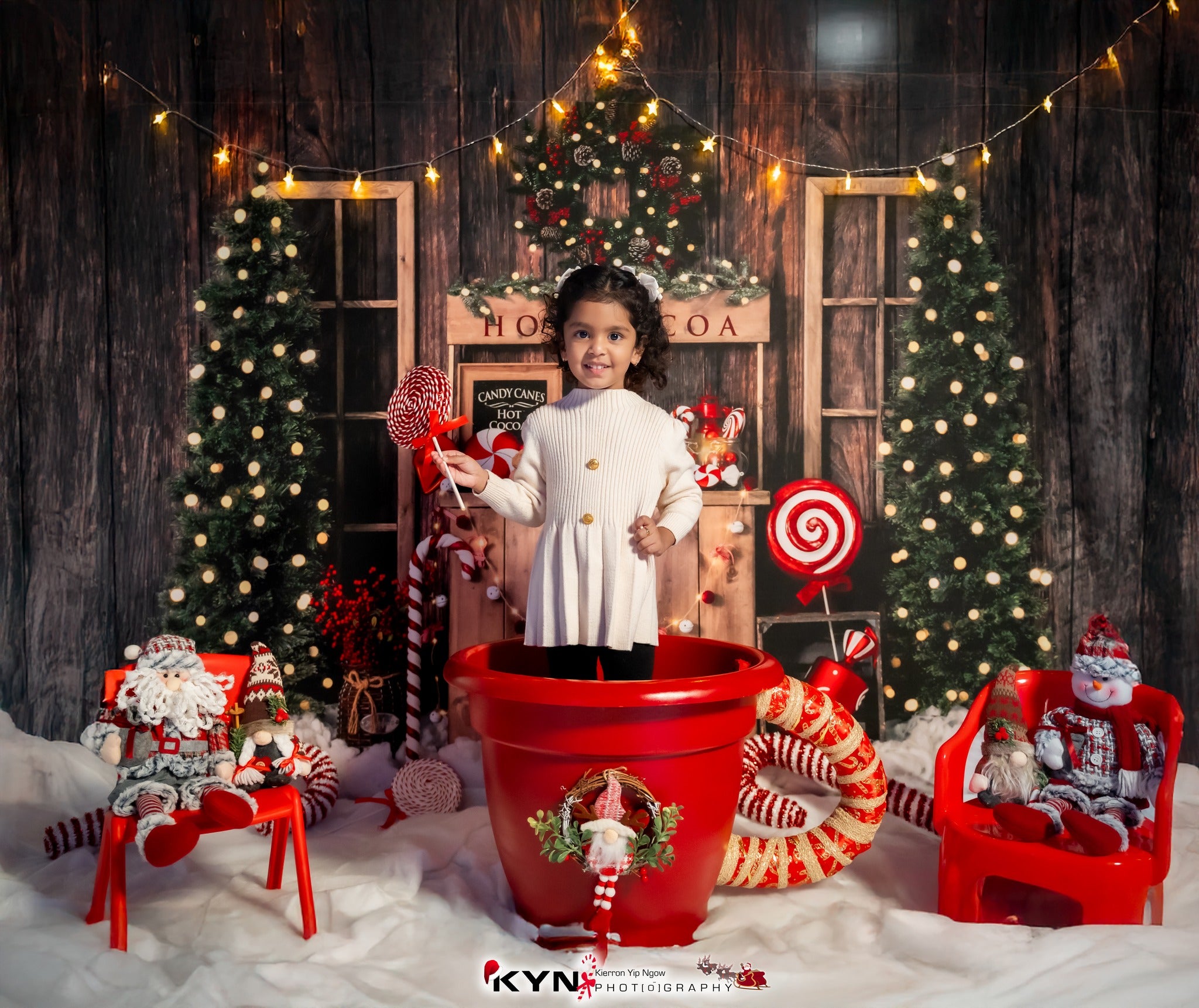 Kate Sapin de Noël Cacao chaud Hiver Toile de fond conçu par Emetselch - Kate Backdrop FR
