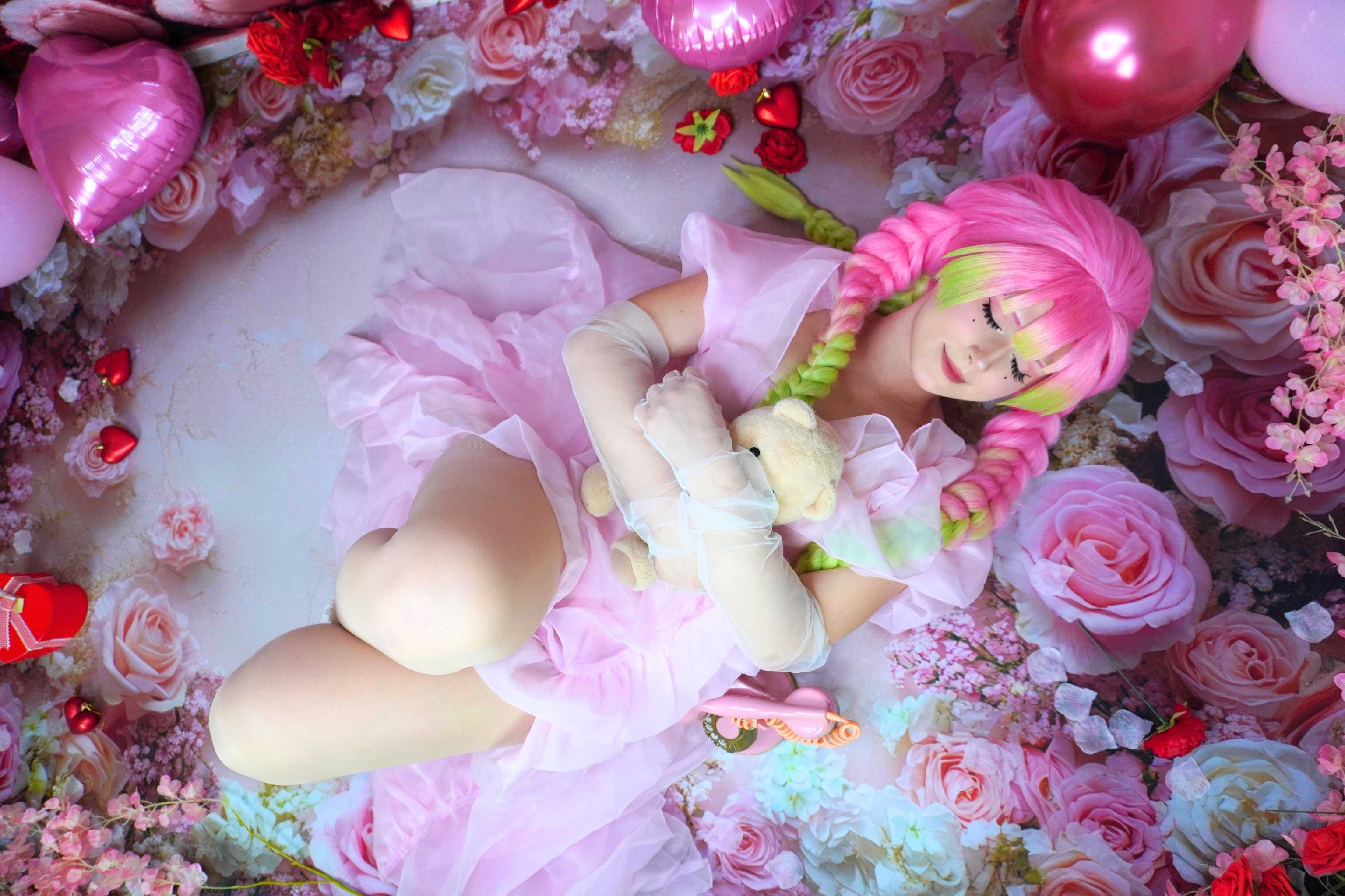 Kate Printemps Fleurs Rose Tapis de sol en Caoutchouc conçue par Mini MakeBelieve - Kate Backdrop FR