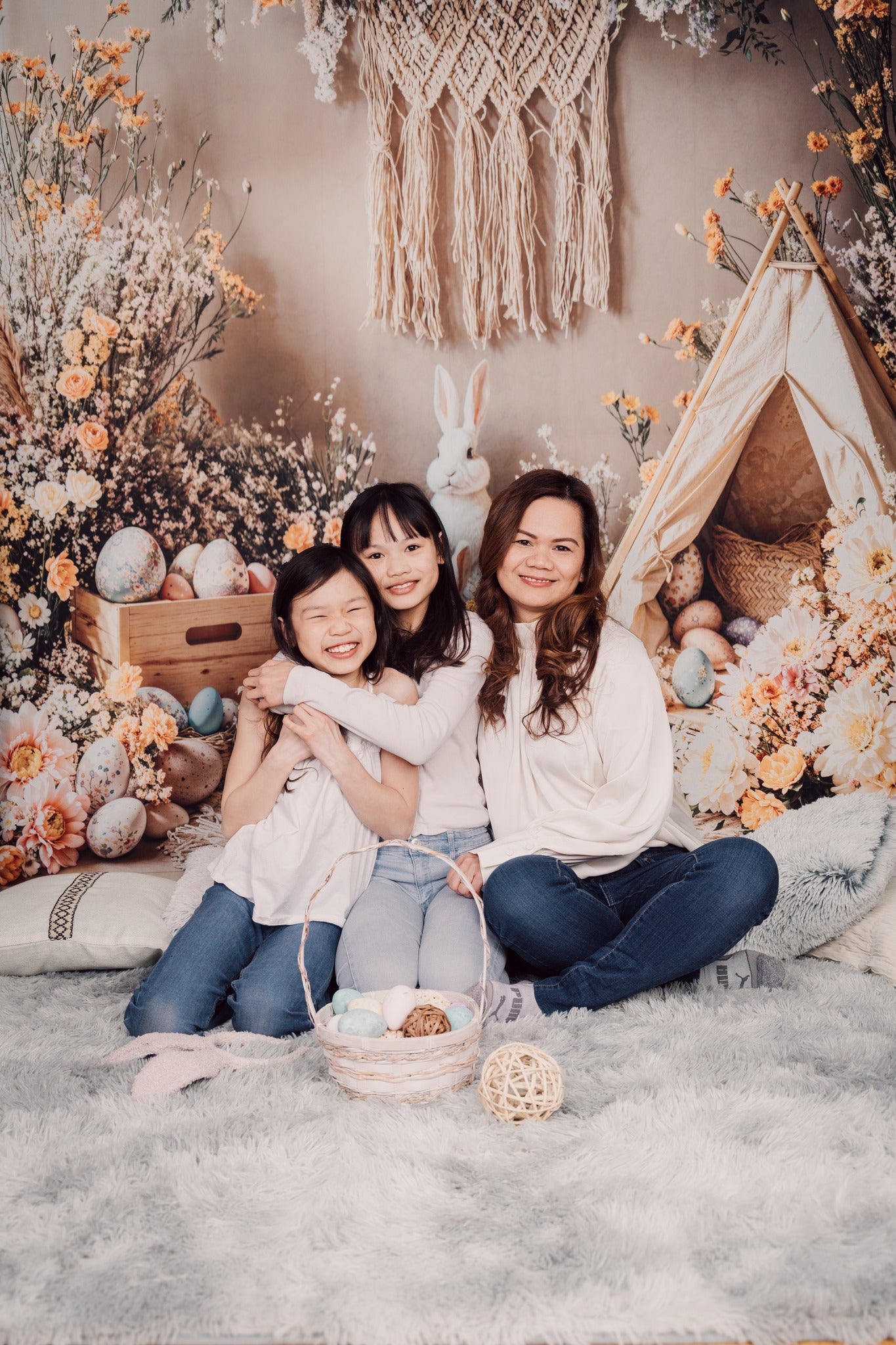 Kate Pâques Lapin Bohème Floral Œufs Tente Toile de fond conçue par Emetselch - Kate Backdrop FR