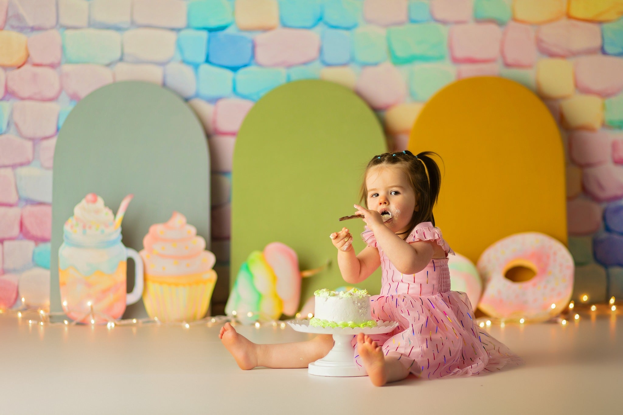 Kate Pastel Pierre Mur de briques Toile de fond conçue par Mini MakeBelieve - Kate Backdrop FR