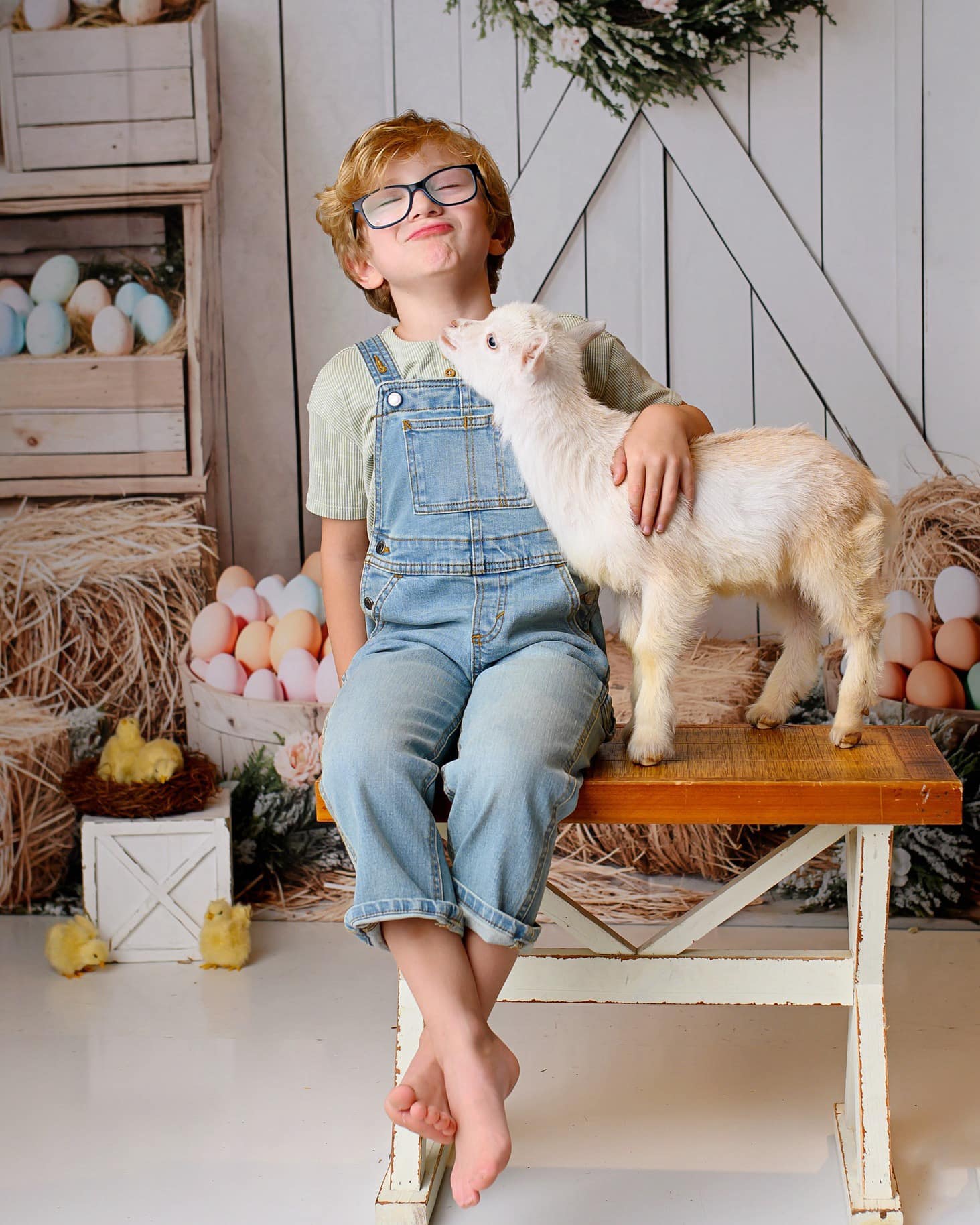 Kate Pâques Floral Œufs Ferme Porte Toile de fond conçue par Emetselch - Kate Backdrop FR