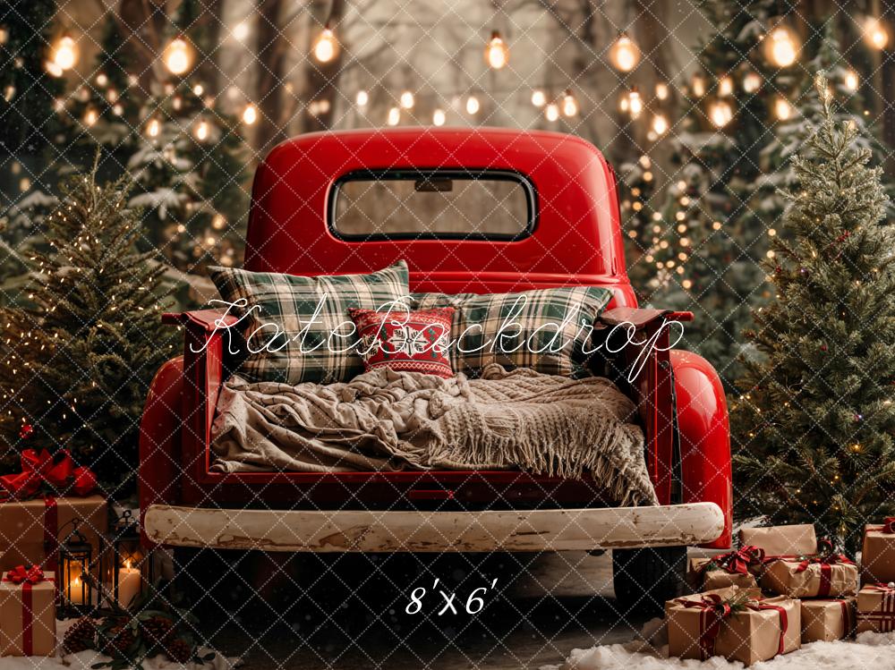 Kate Noël Camion Rouge Forêt Toile de fond en Laine conçue par Emetselch - Kate Backdrop FR