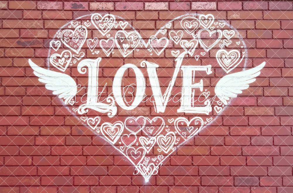 Kate Mur Brique Coeur Ailes Toile de fond conçue par Mini MakeBelieve