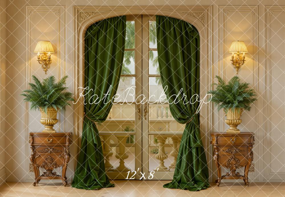 Kate Porte Rideaux Plantes Classique Toile de fond en Laine conçue par Emetselch