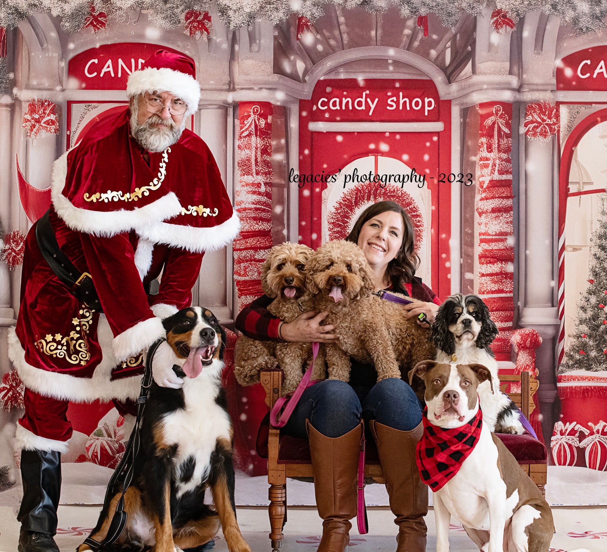 Kate Noël Rouge Boutique de bonbons Toile de fond Conçu par Chain Photographie - Kate Backdrop FR