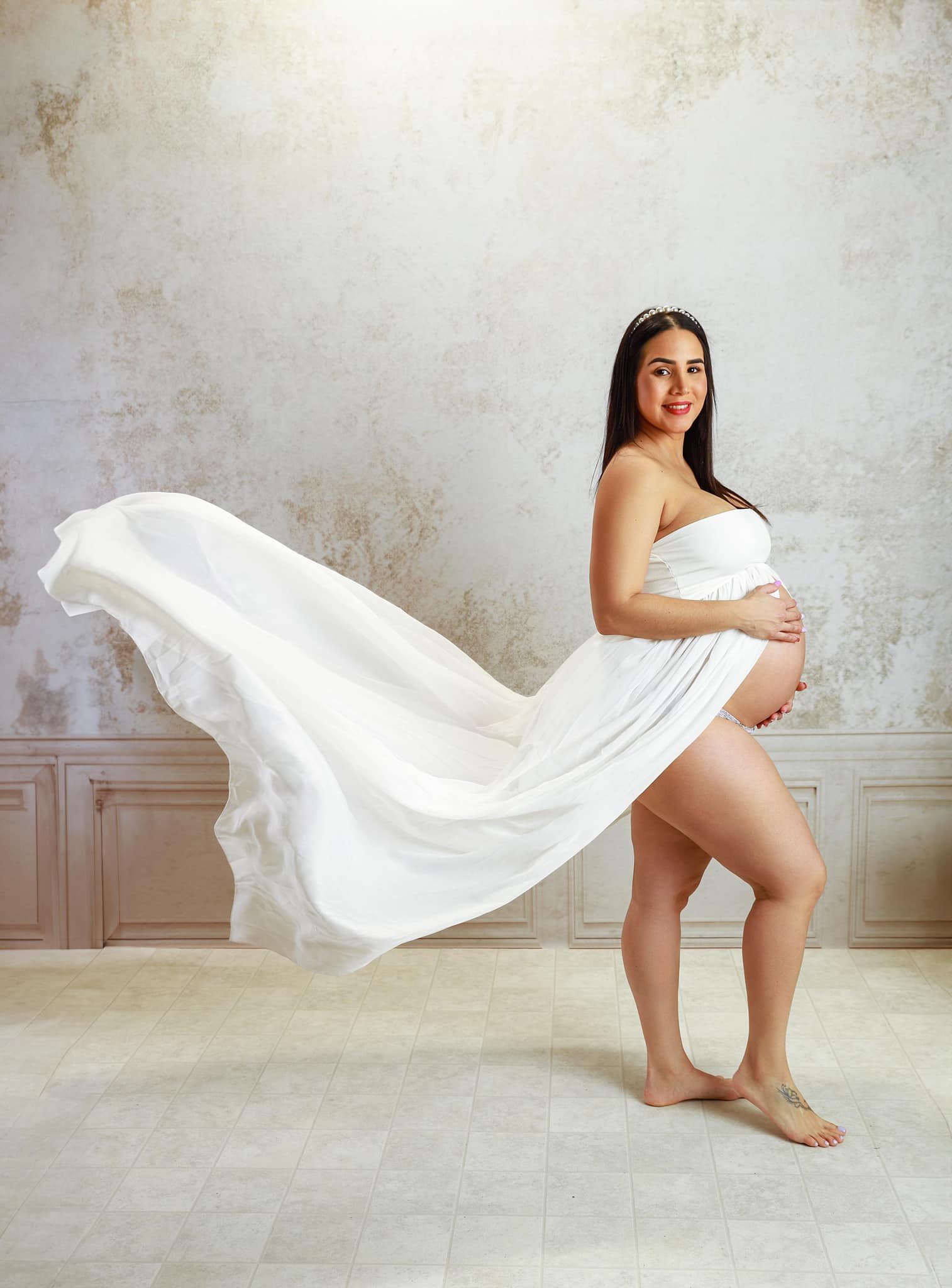 Kate Mur Crème Rétro Famille Toile de fond pour la photographie - Kate Backdrop FR