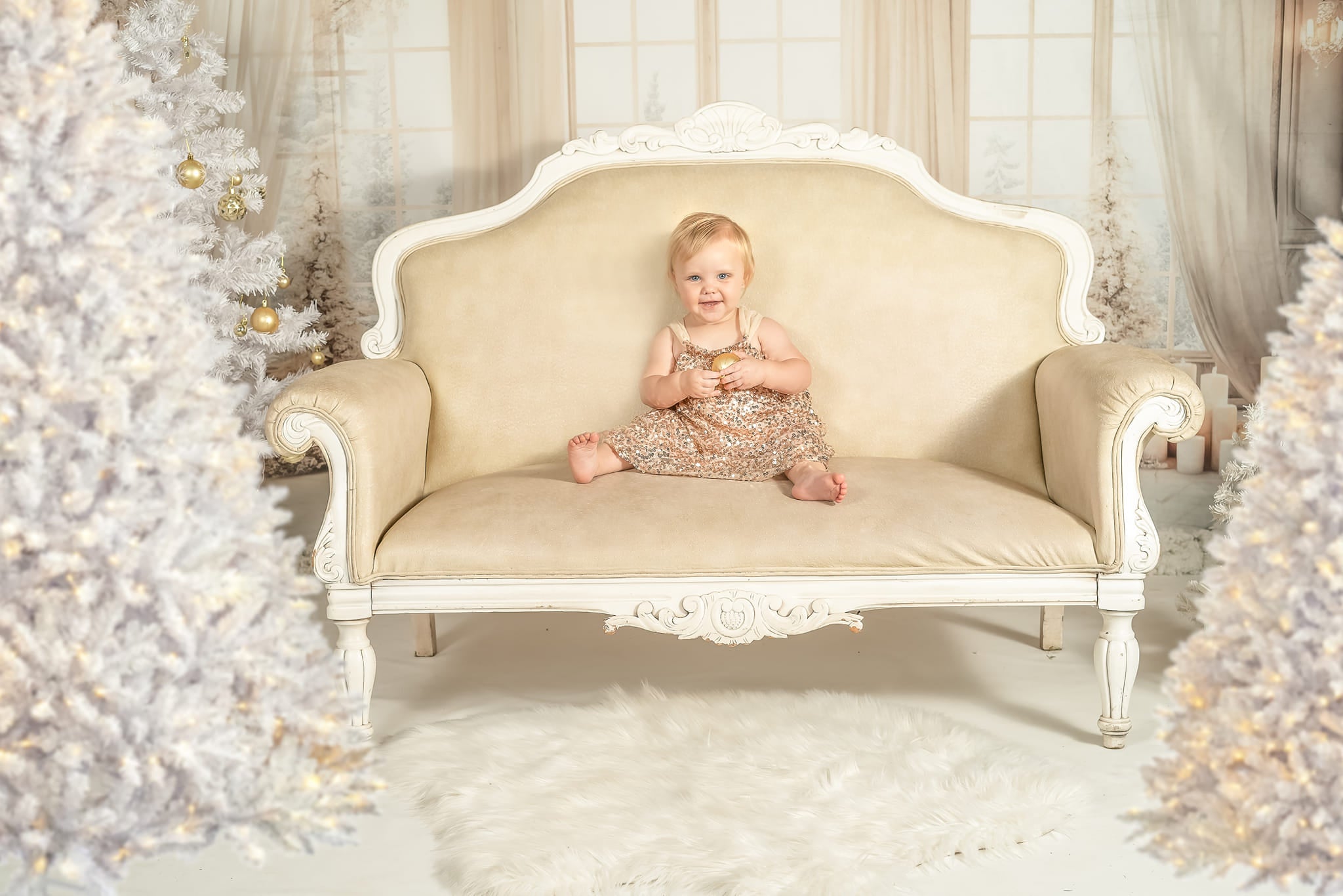 Kate Noël Blanc Doré Fenêtre Toile de fond conçue par Chain Photographie - Kate Backdrop FR