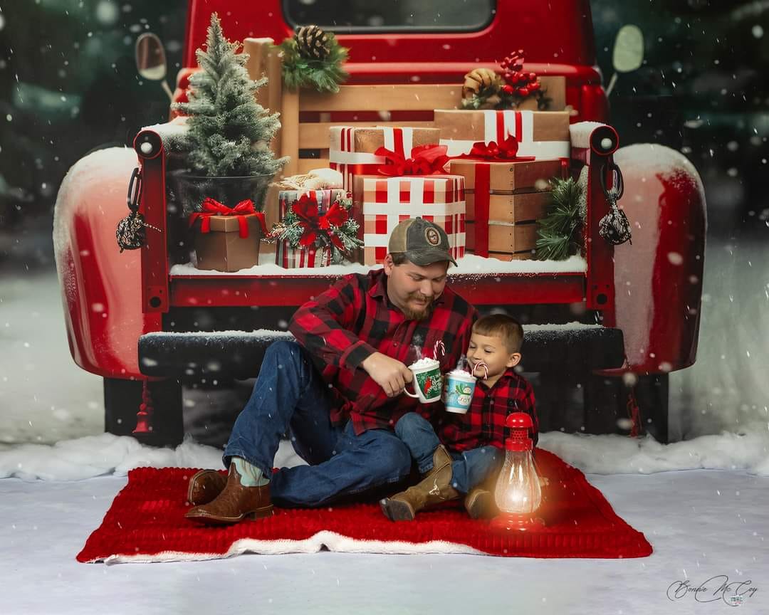 Kate Noël Extérieur Voiture rouge Cadeaux Toile de fond pour la photographie - Kate Backdrop FR