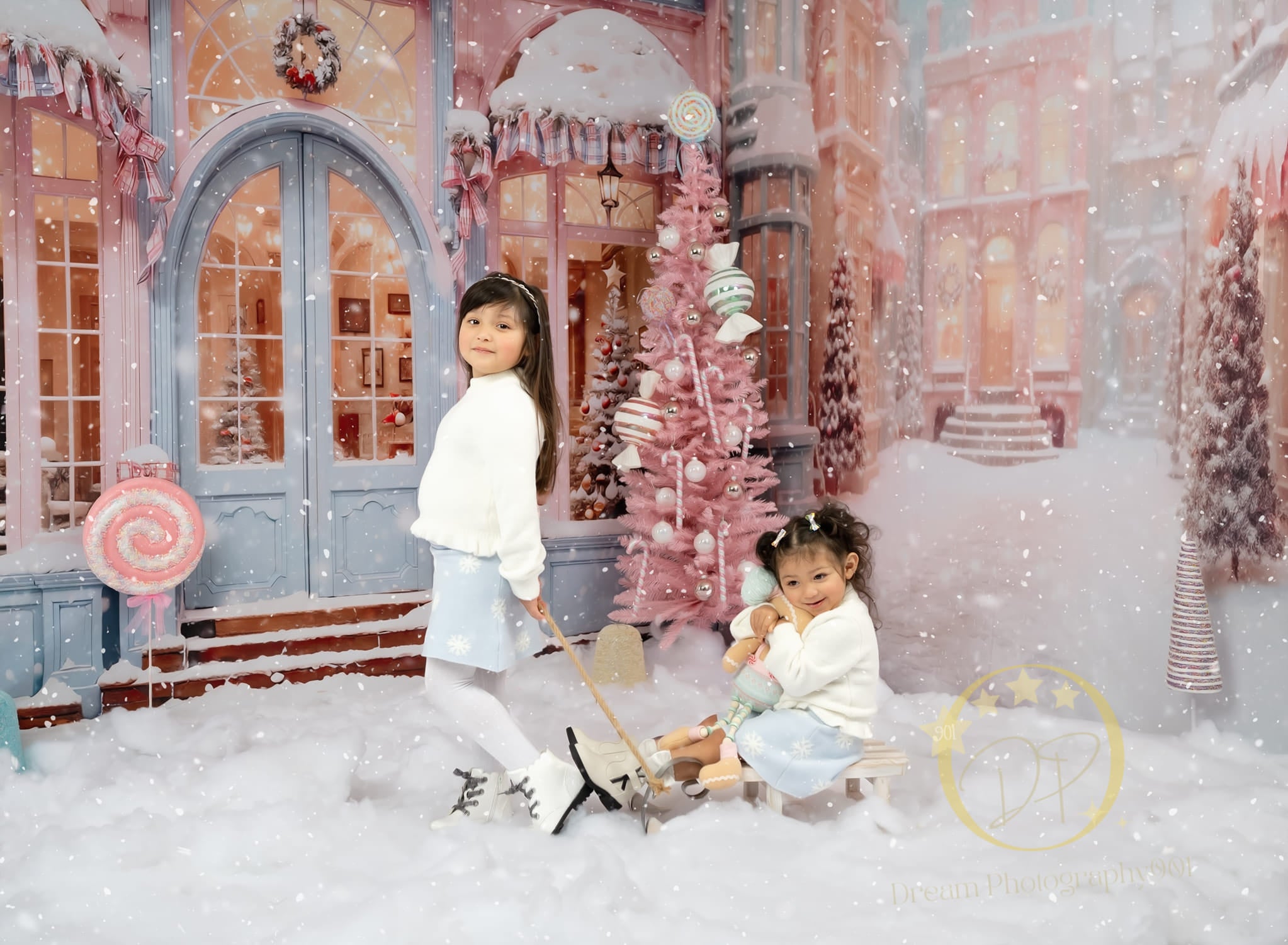 Kate Noël Rose Neige Rue Magasin Ensemble de chambre (8pix8pi&10pix8pi&8pix10pi) - Kate Backdrop FR