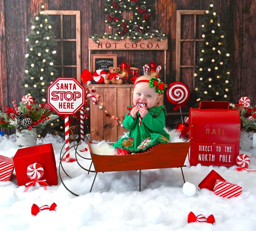 Kate Sapin de Noël Cacao chaud Hiver Toile de fond conçu par Emetselch - Kate Backdrop FR